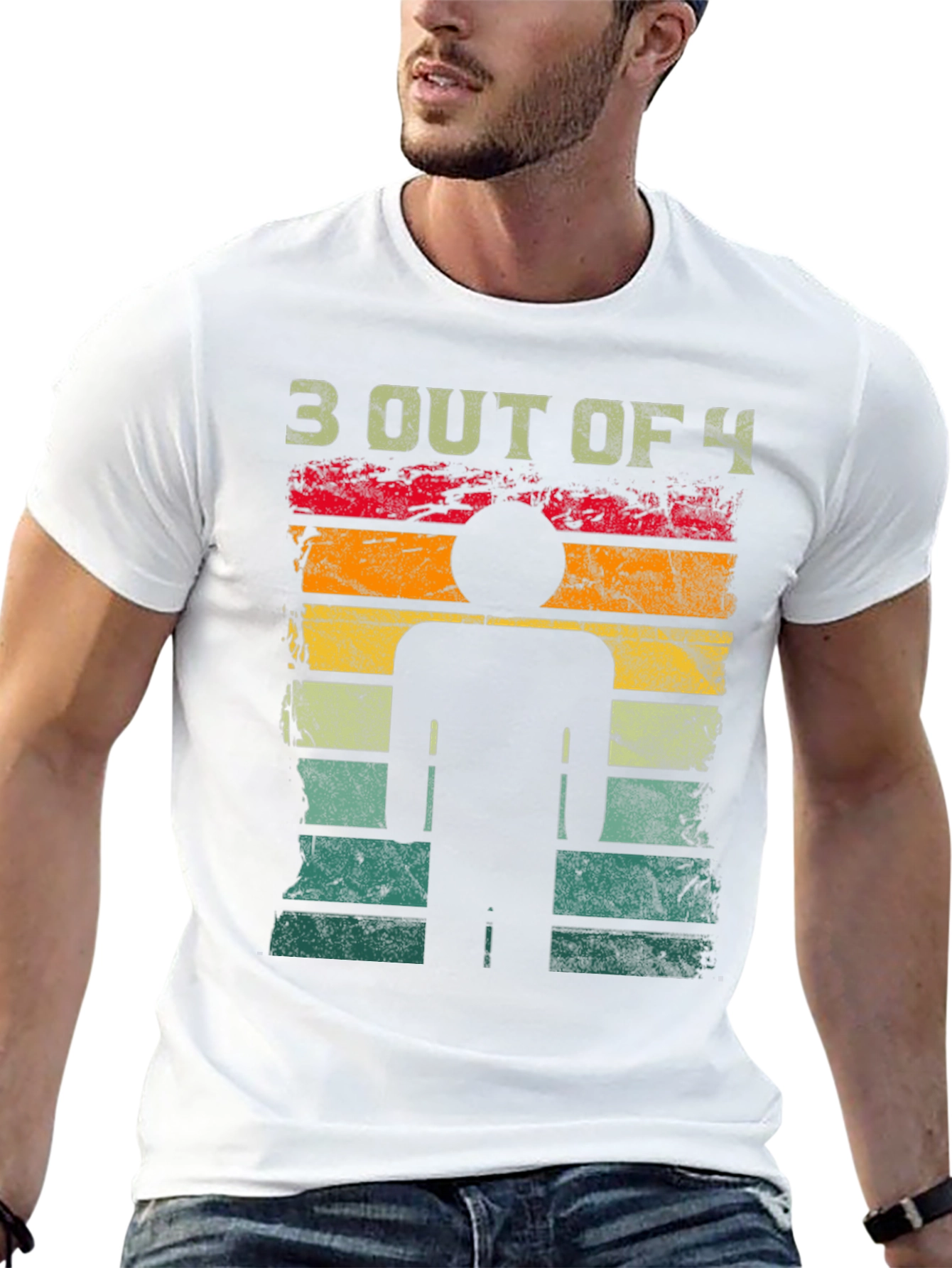 Black 3 Out of 4 Stick Figure T-Shirt view 13