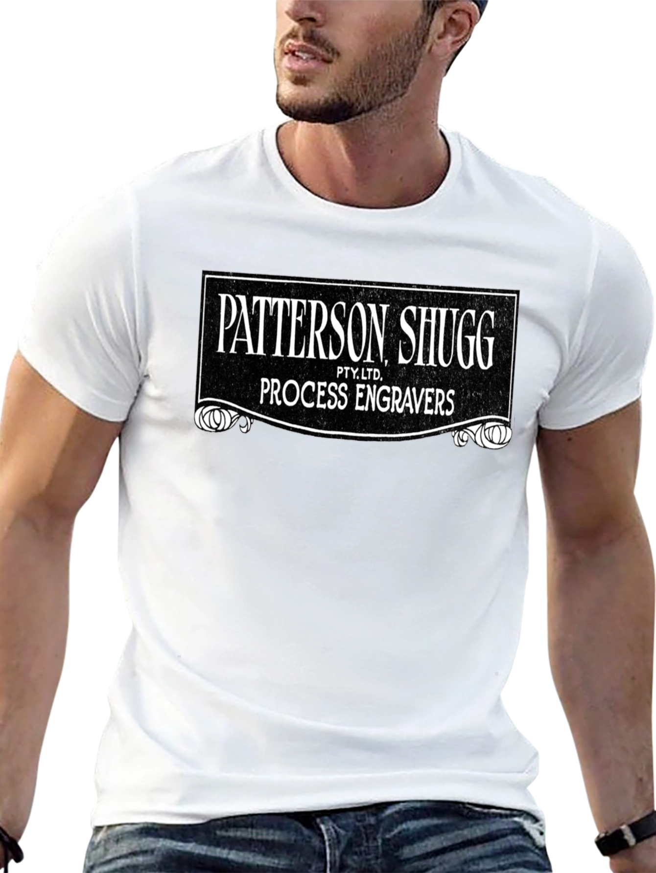 Black Patterson Shugg Process Engravers Black Graphic Tee view 13