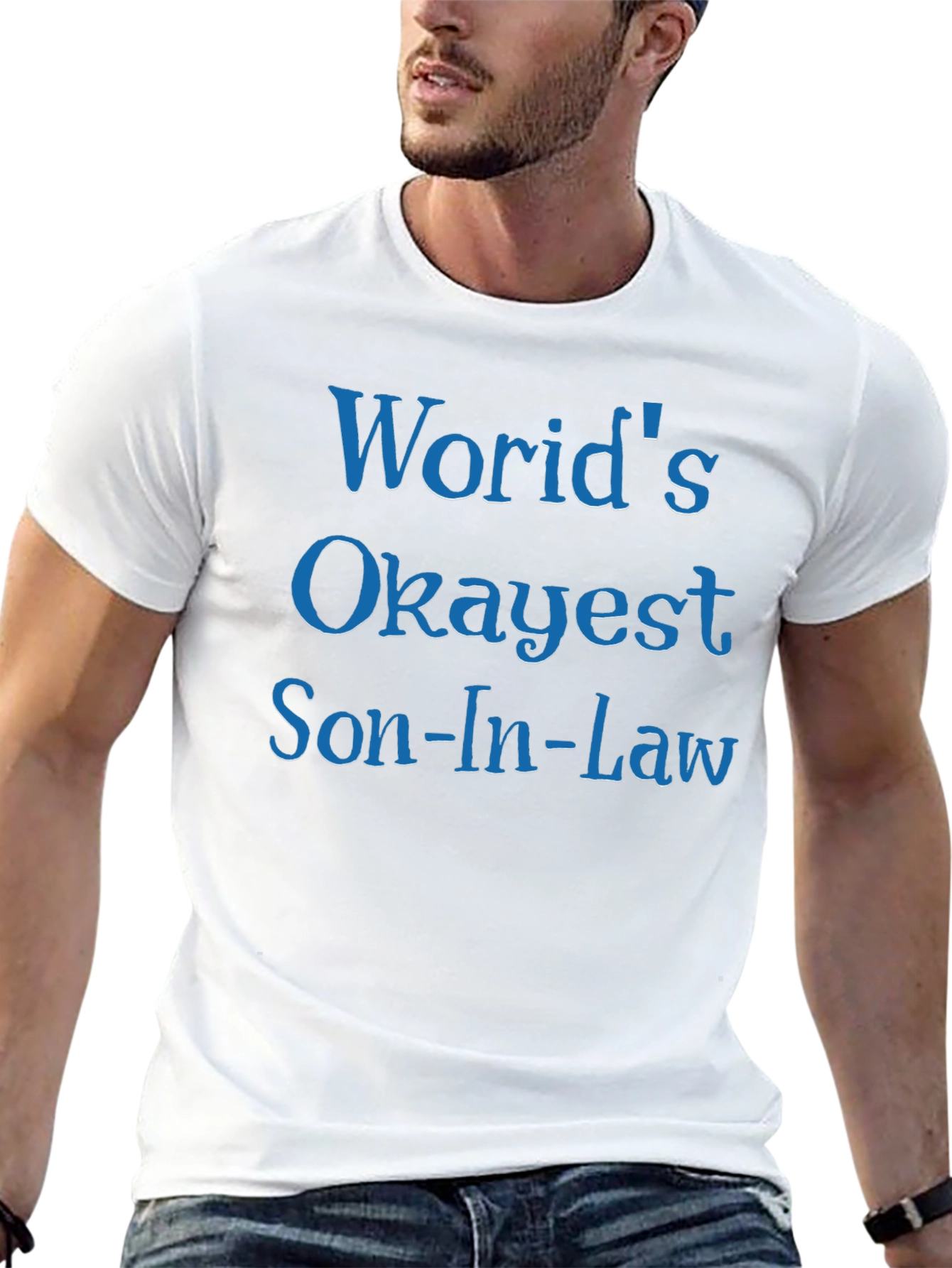 Black World's Okayest Son-In-Law T-Shirt view 13