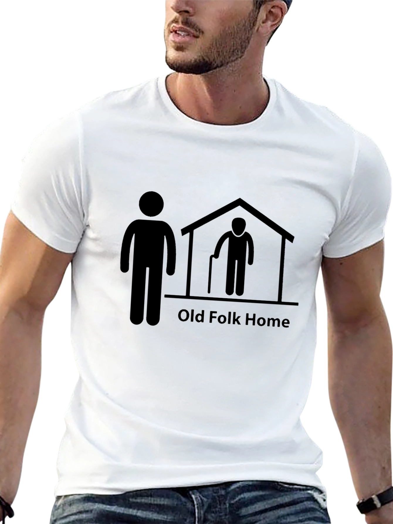 Black Old Folk Home T-Shirt - Funny Unisex Graphic Tee view 13
