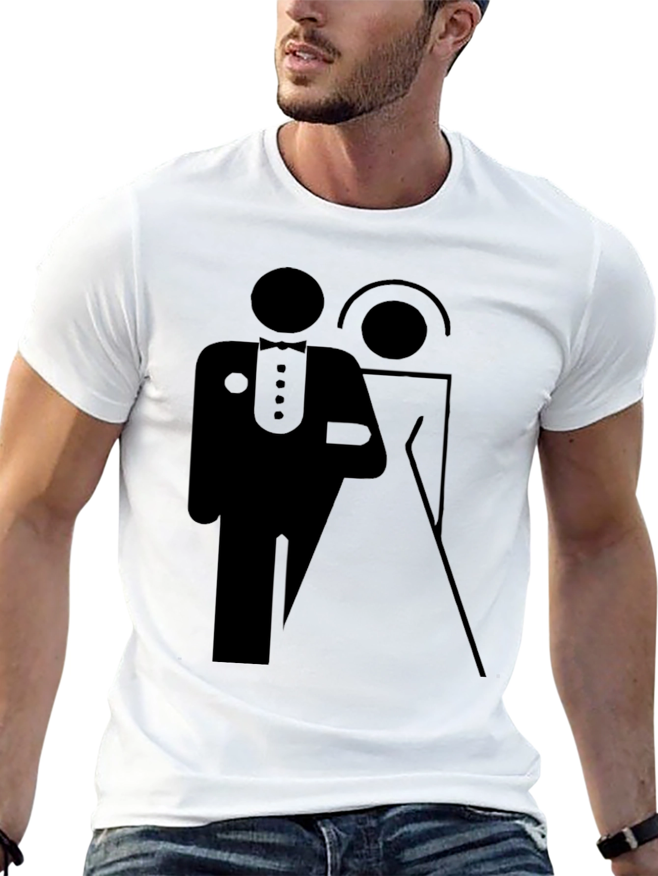 Black Bride and Groom Graphic Tee view 13