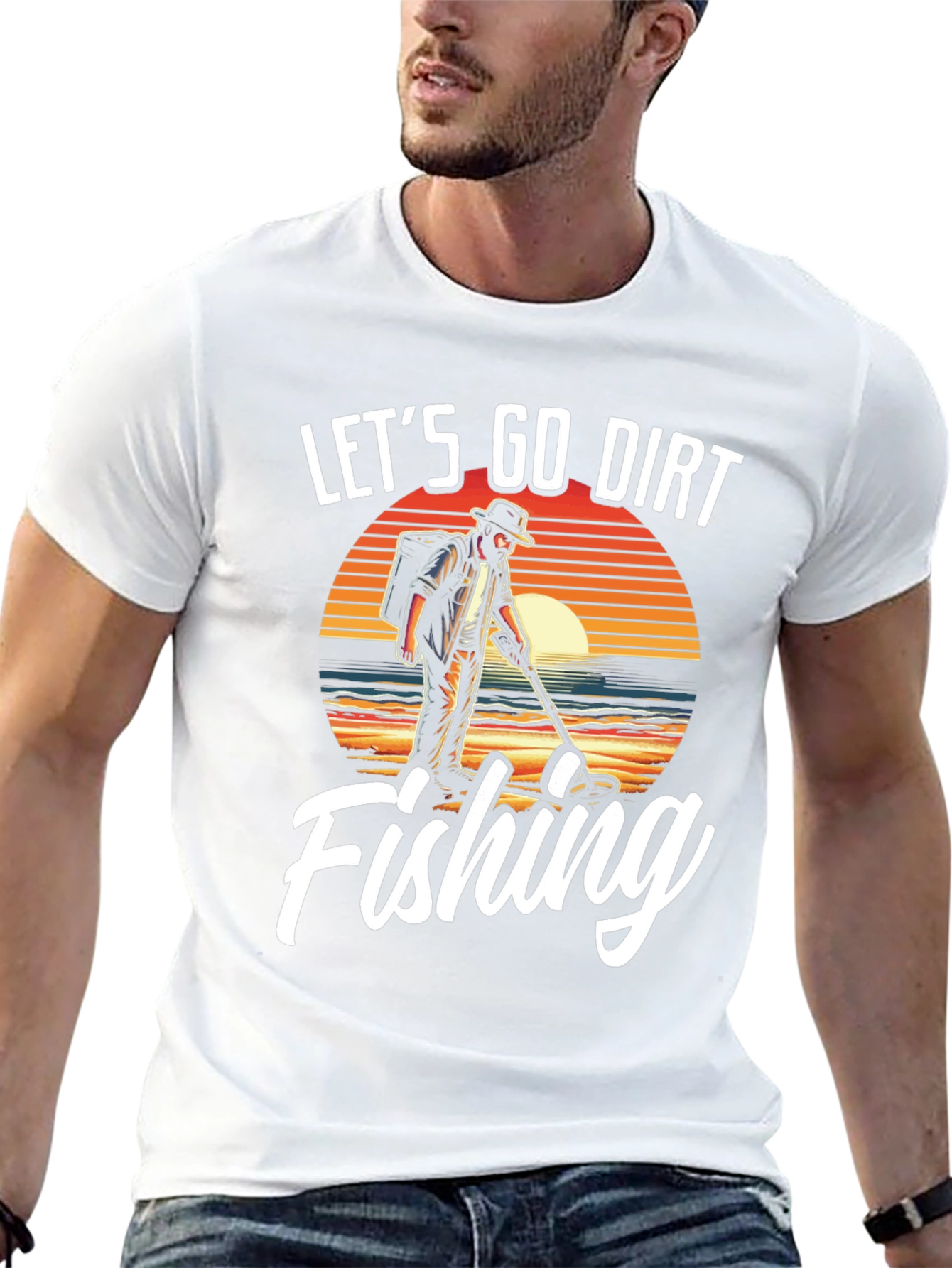 Black Let's Go Dirt Fishing T-Shirt view 13