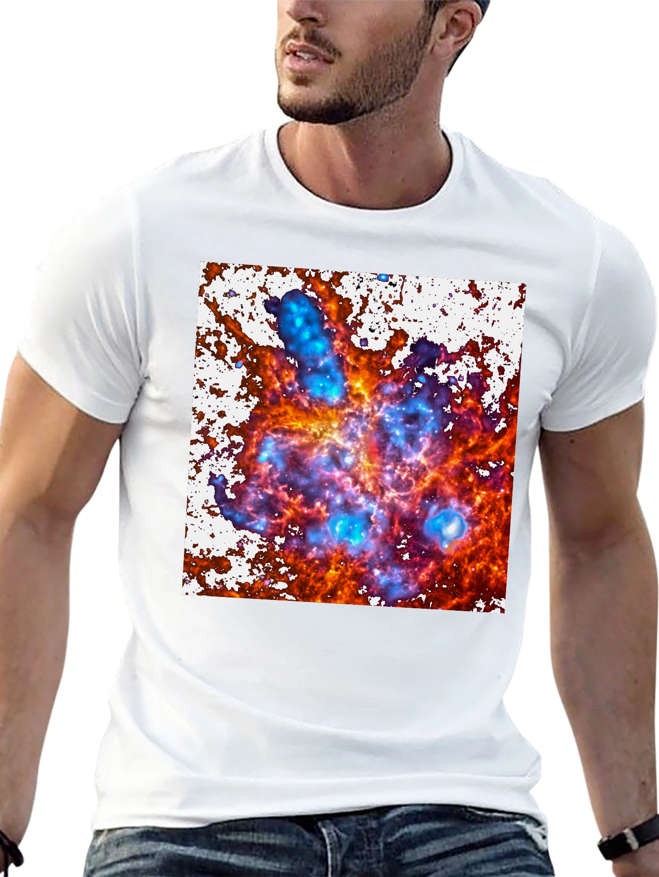 Black Nebula Print T-Shirt view 13