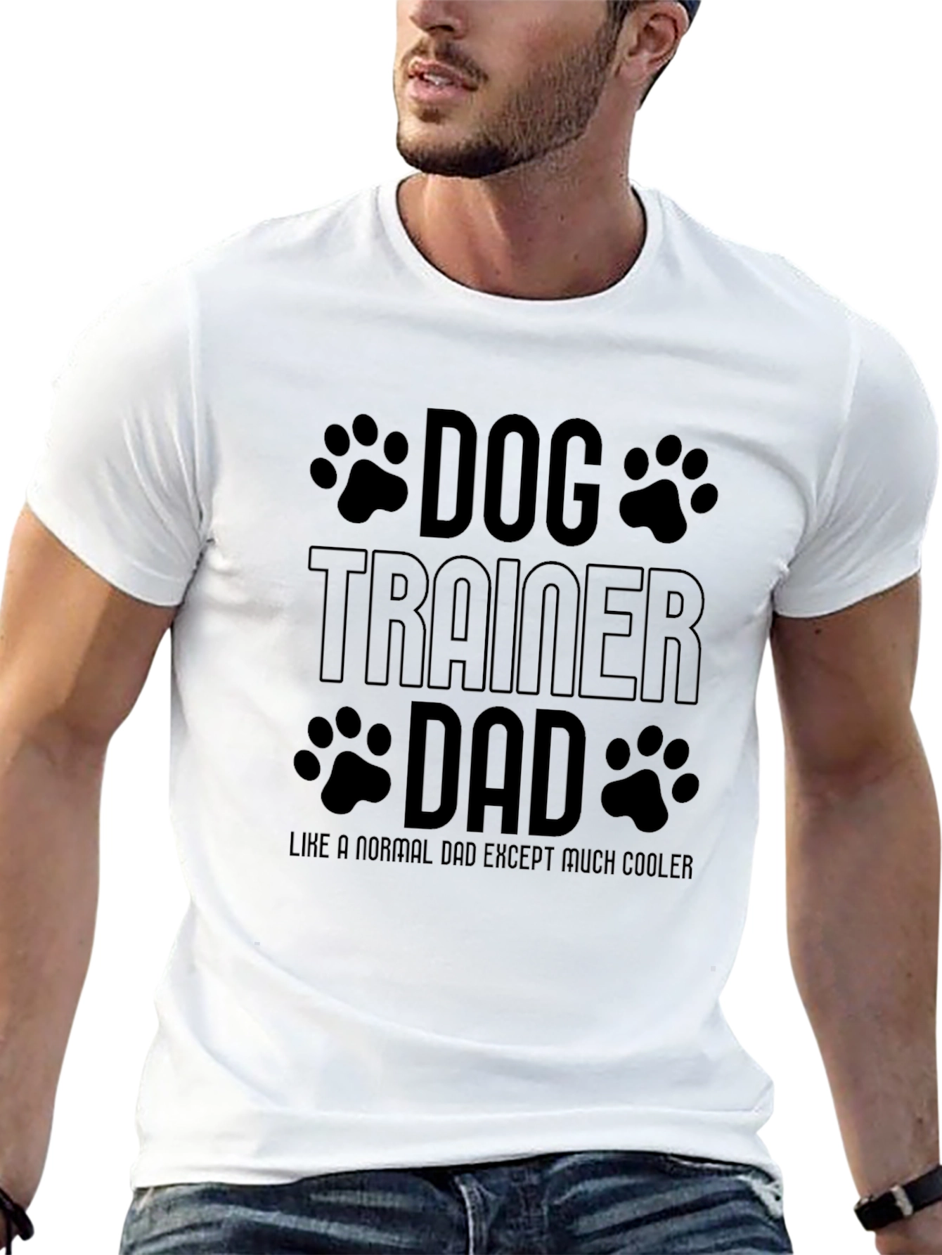Black Dog Trainer Dad T-Shirt - Cool Father's Day Gift view 13