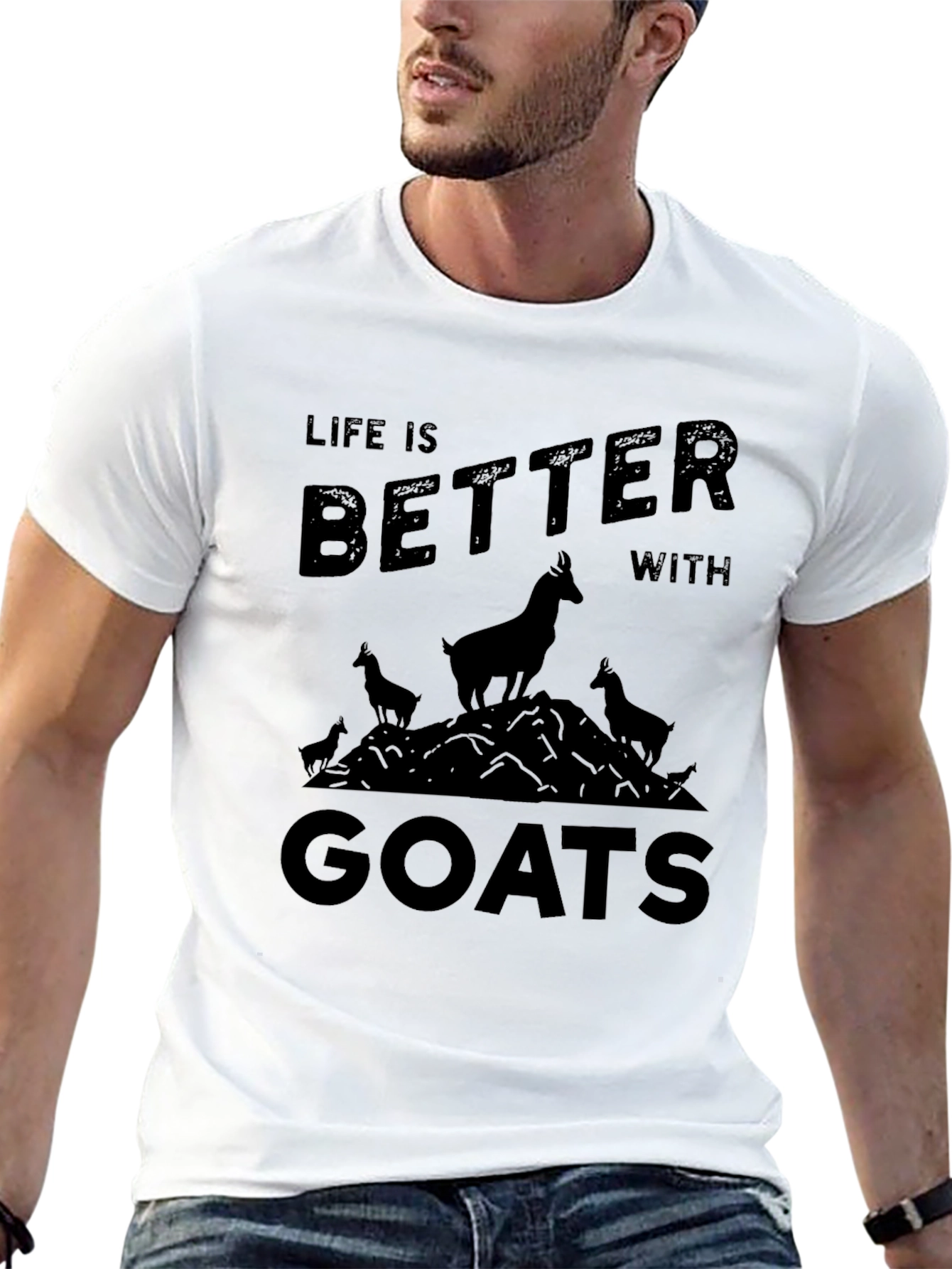 Black Life is Better with Goats Black T-Shirt view 13