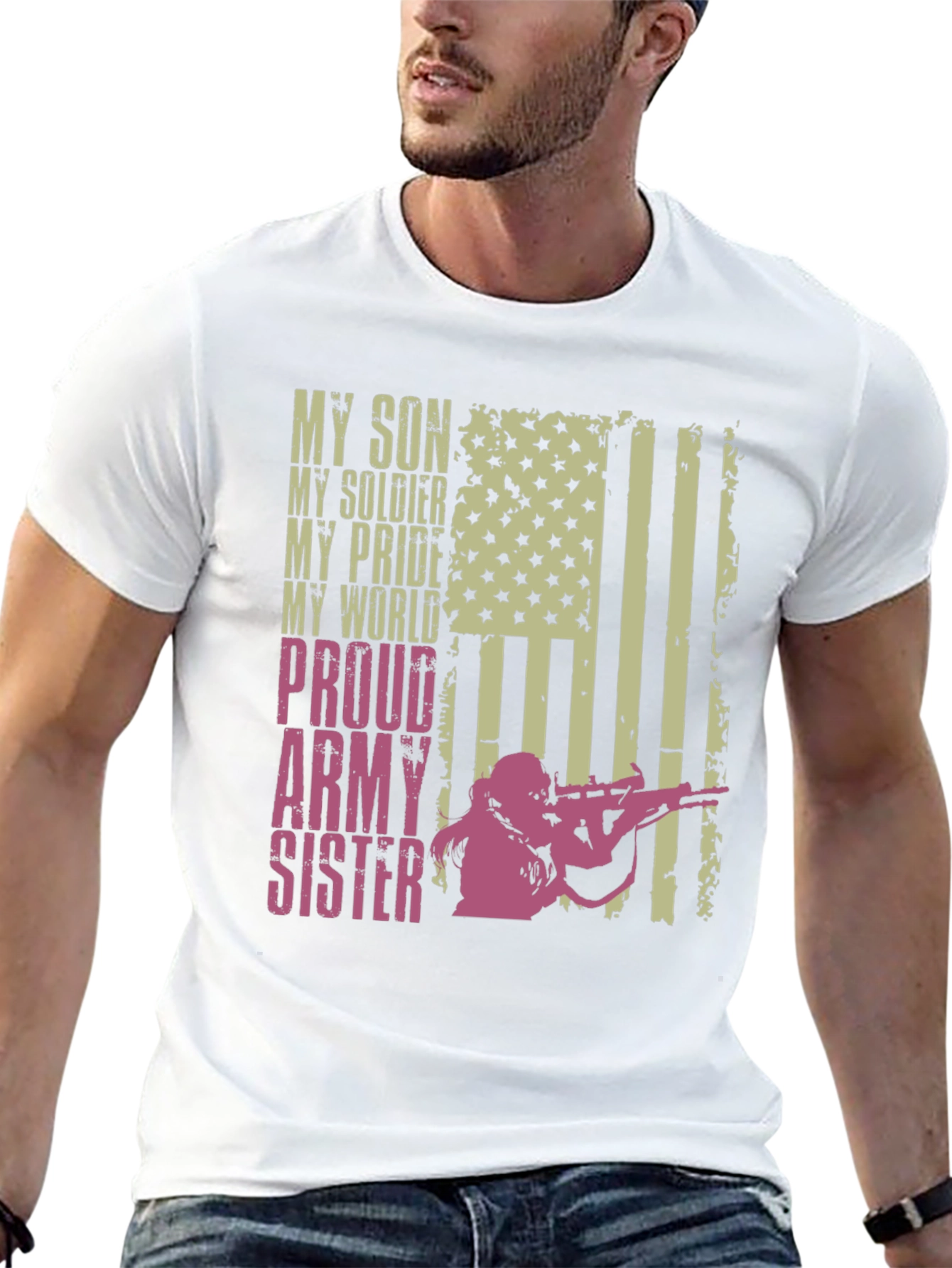 Black Proud Army Sister Graphic Tee view 13