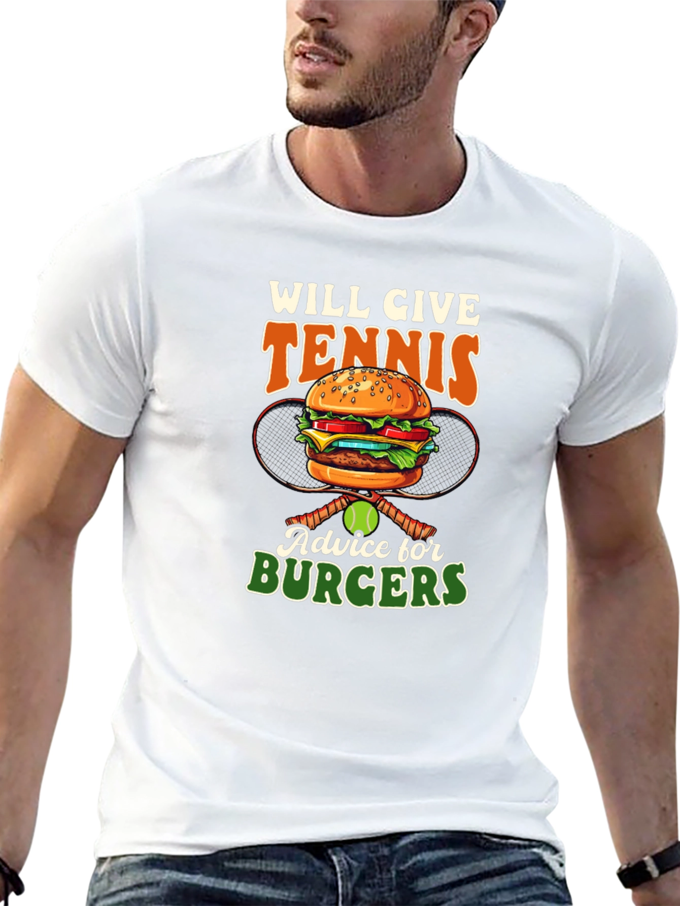 Black Tennis & Burgers Graphic T-Shirt - Serve Up Some Fun! view 13