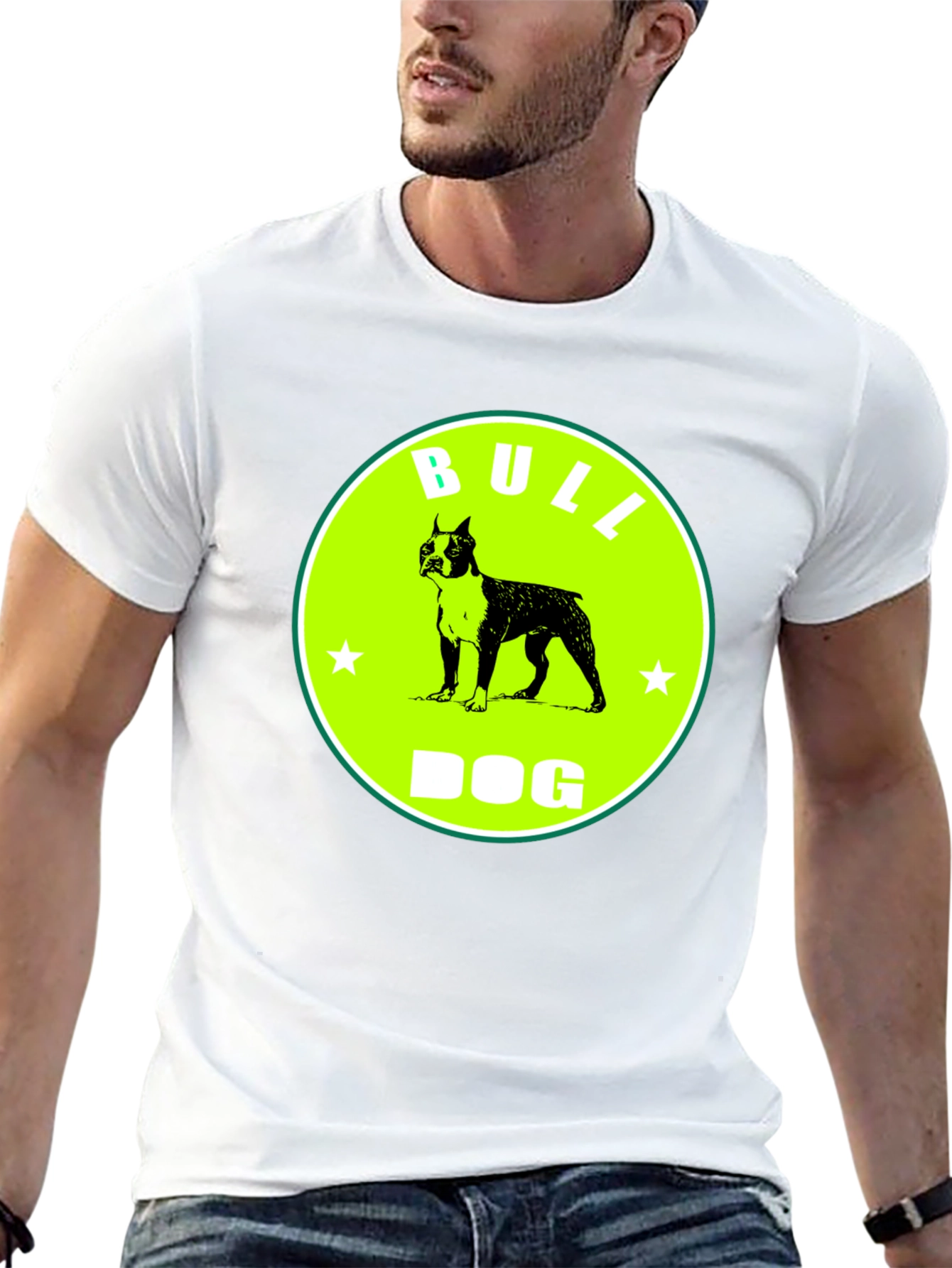 Black Bull Dog Graphic Tee - Novelty T-Shirt view 13