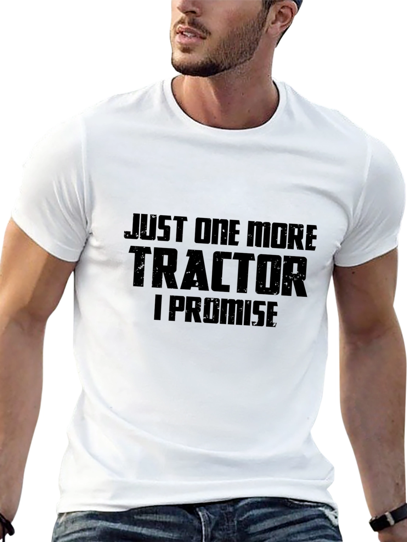 Black Just One More Tractor T-Shirt - Black view 13