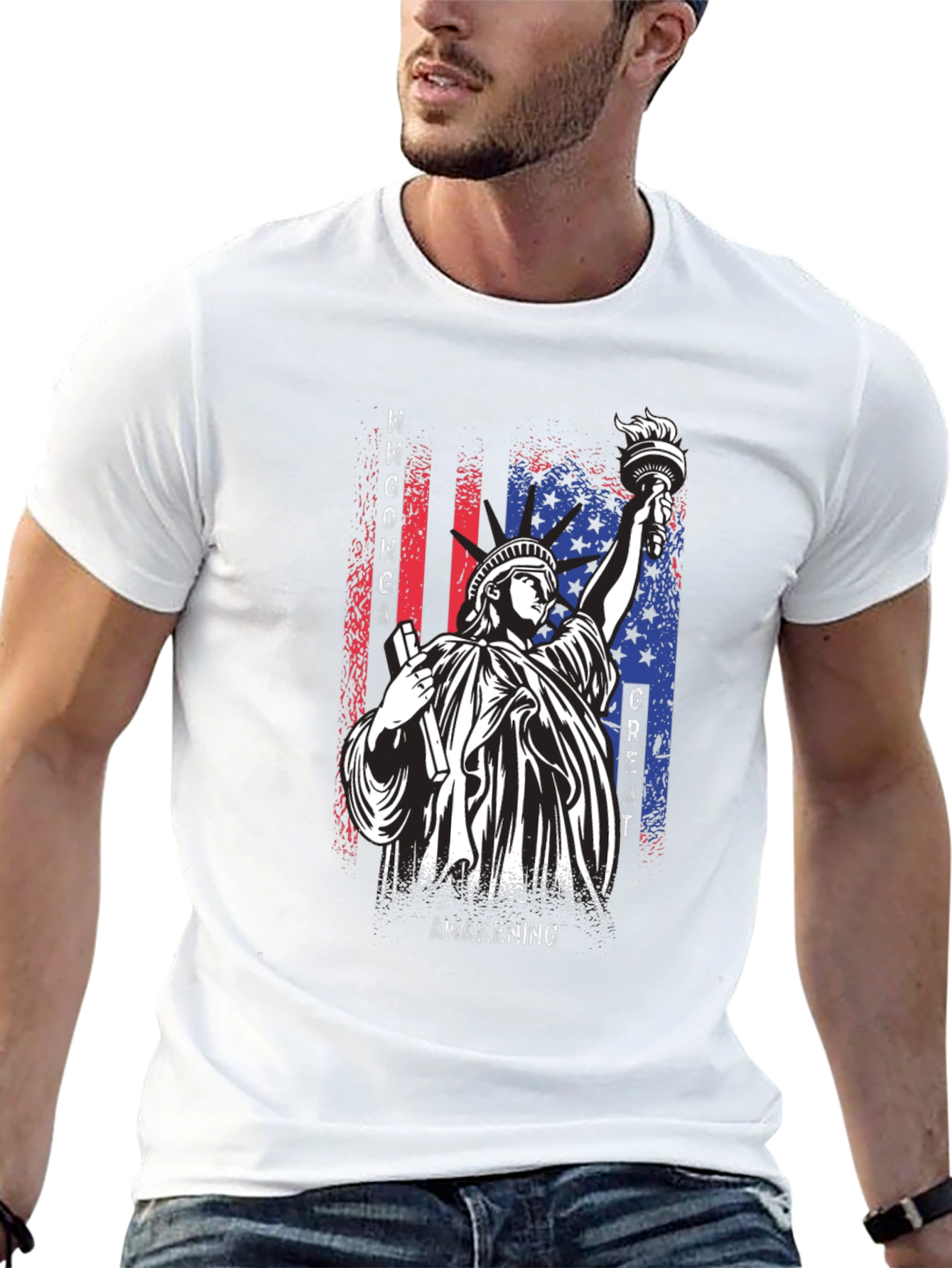 Black MAGA Statue of Liberty Graphic Tee view 13