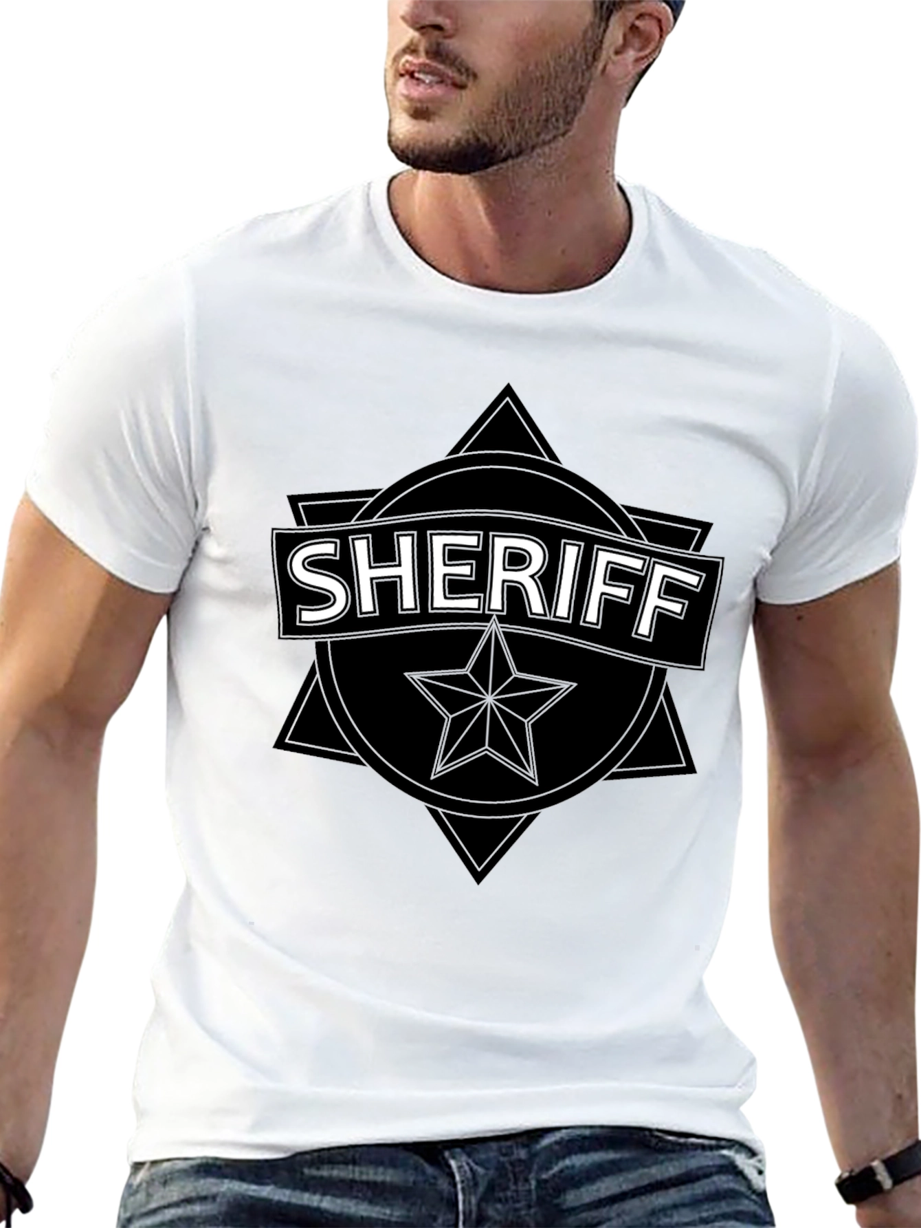 Black Sheriff Star Black T-Shirt view 13
