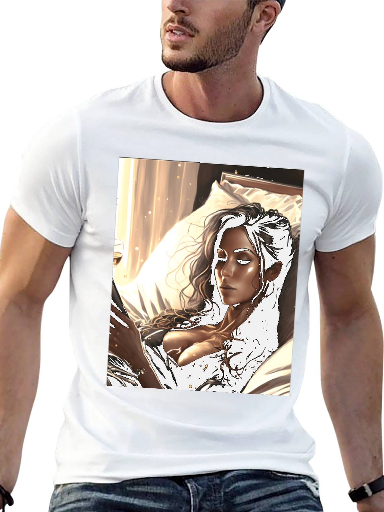 Black Artistic Woman Black T-Shirt view 13