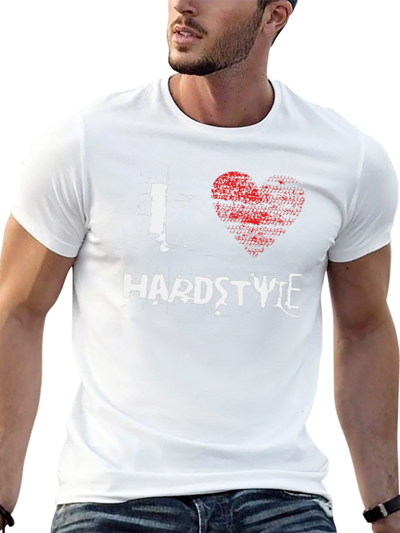 Black I Love Hardstyle Black T-Shirt view 13