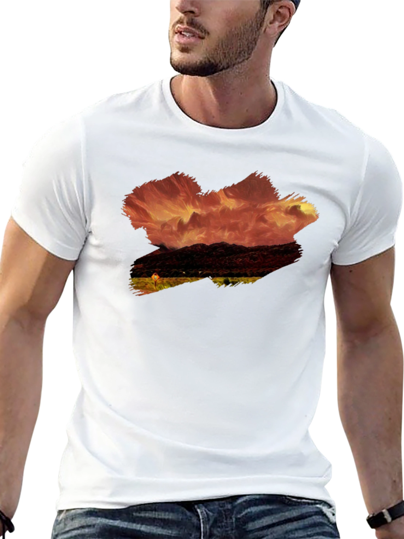 Black Sunset Horizon Graphic Tee - Black view 13