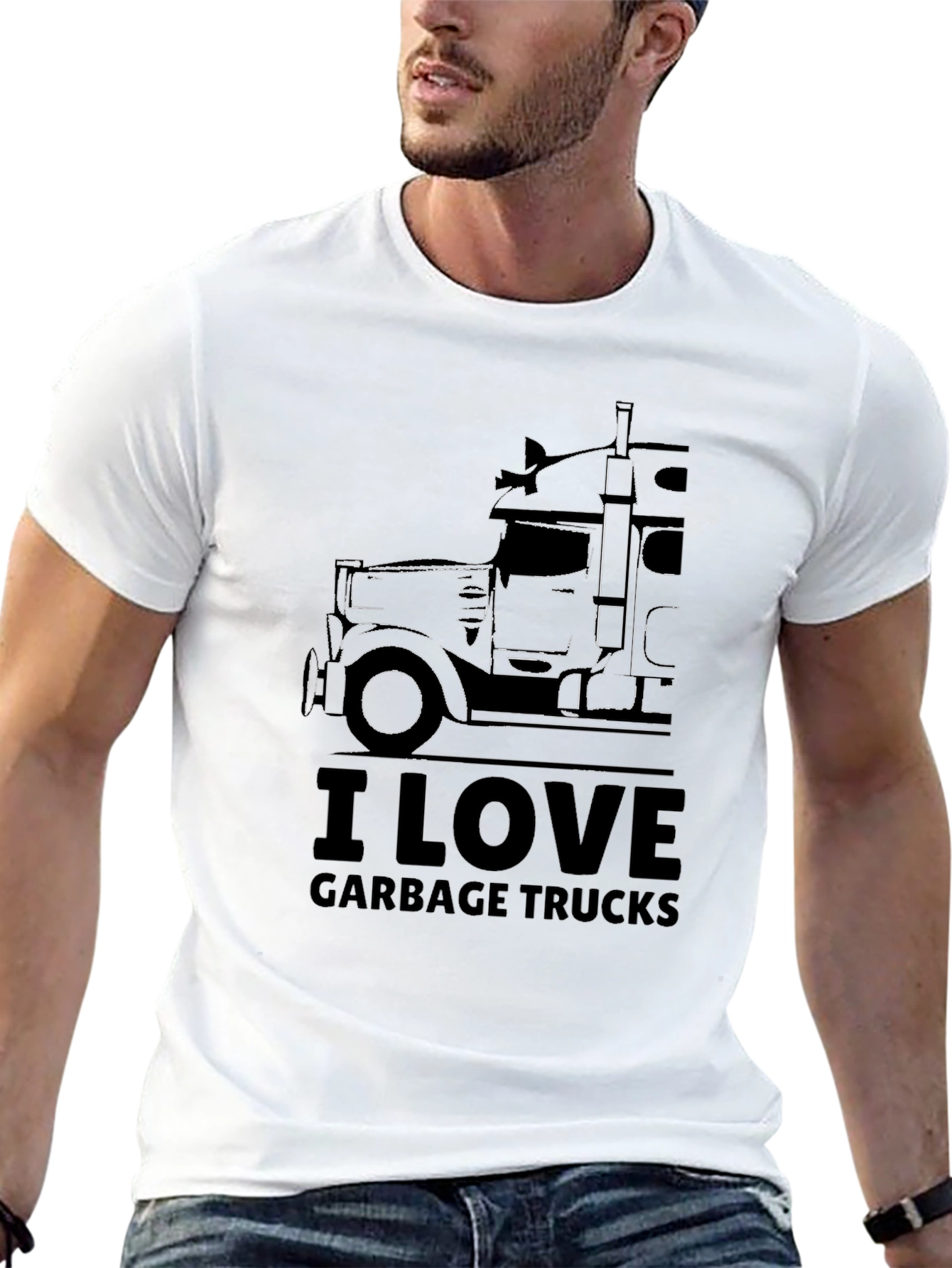 Black I Love Garbage Trucks Graphic Tee view 13