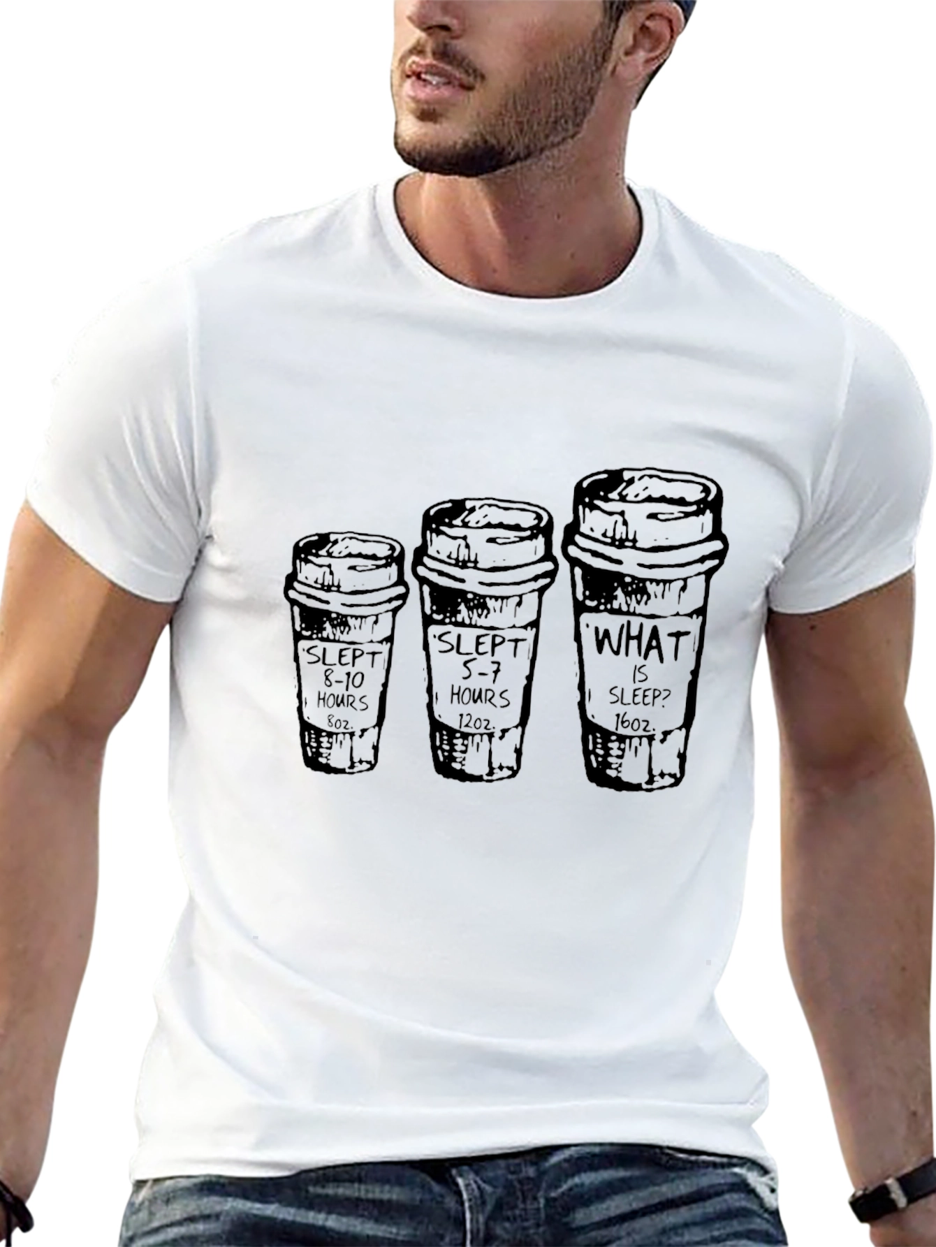 Black Slept Hours Coffee T-Shirt - Funny Sleep Deprived Tee view 13