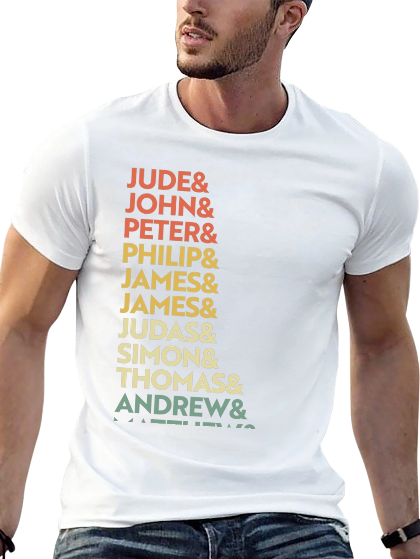 Black Retro Twelve Apostles T-Shirt - Jude, John, Peter view 13