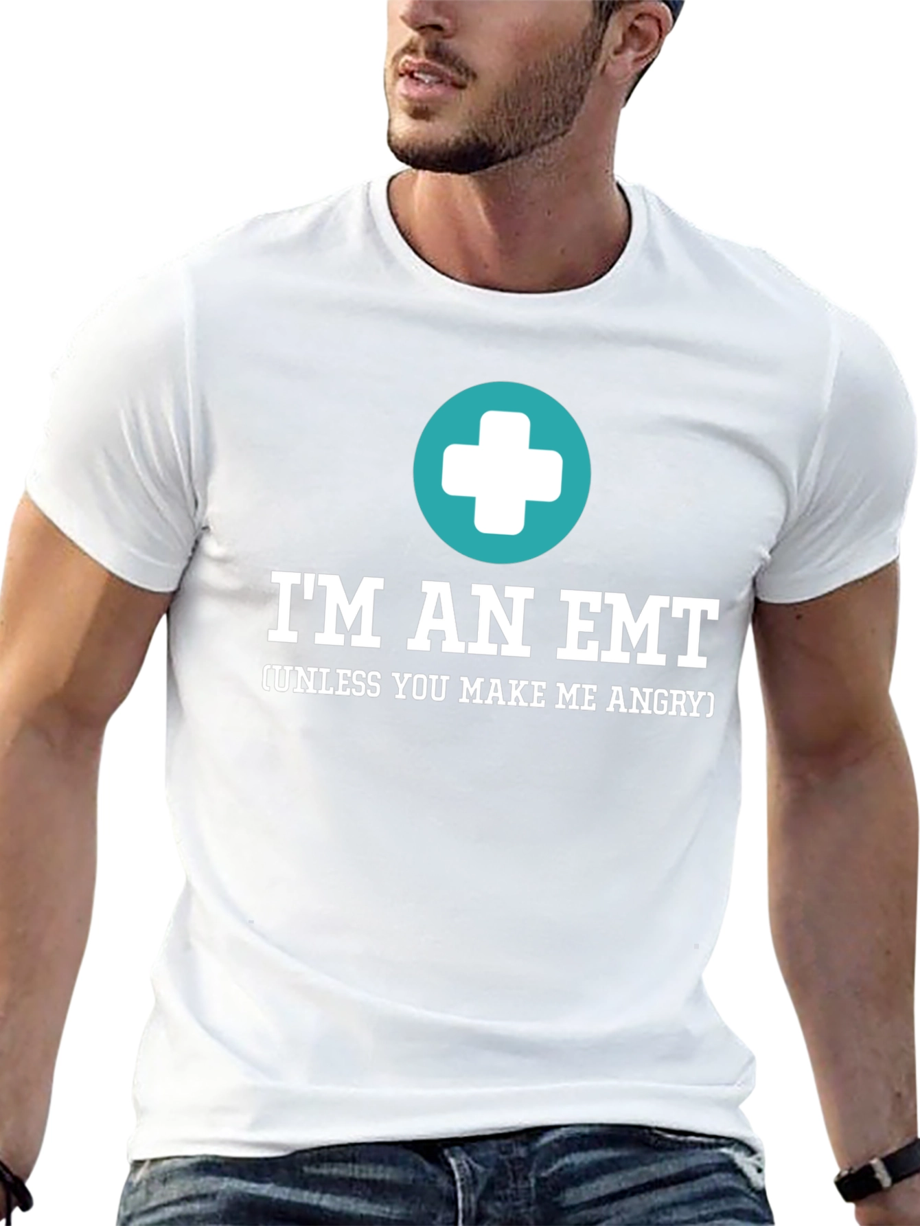 Black I'm An EMT Funny T-Shirt view 13