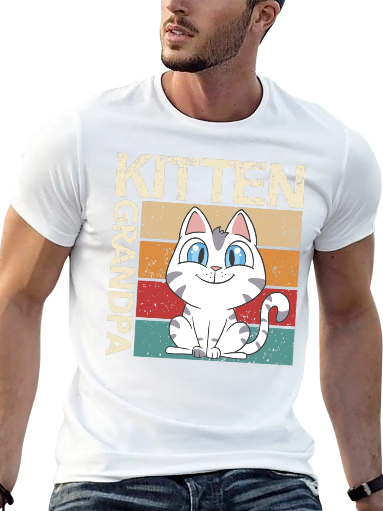 Black Kitten Grandpa Graphic Tee view 13