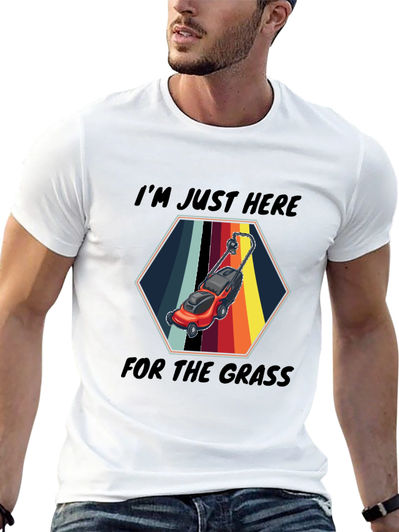Black I'm Just Here for the Grass T-Shirt view 13