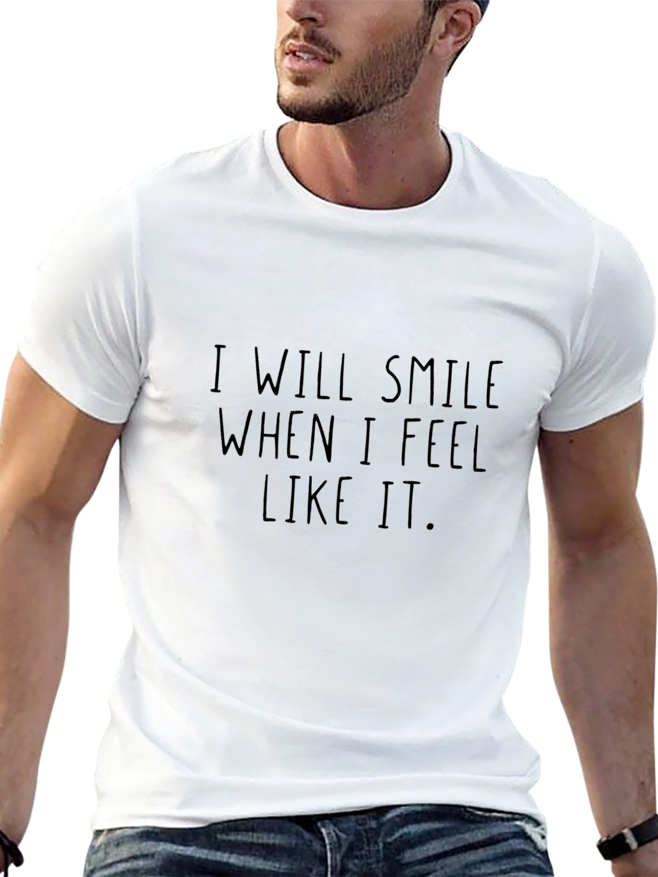 Black I Will Smile When I Feel Like It T-Shirt view 13