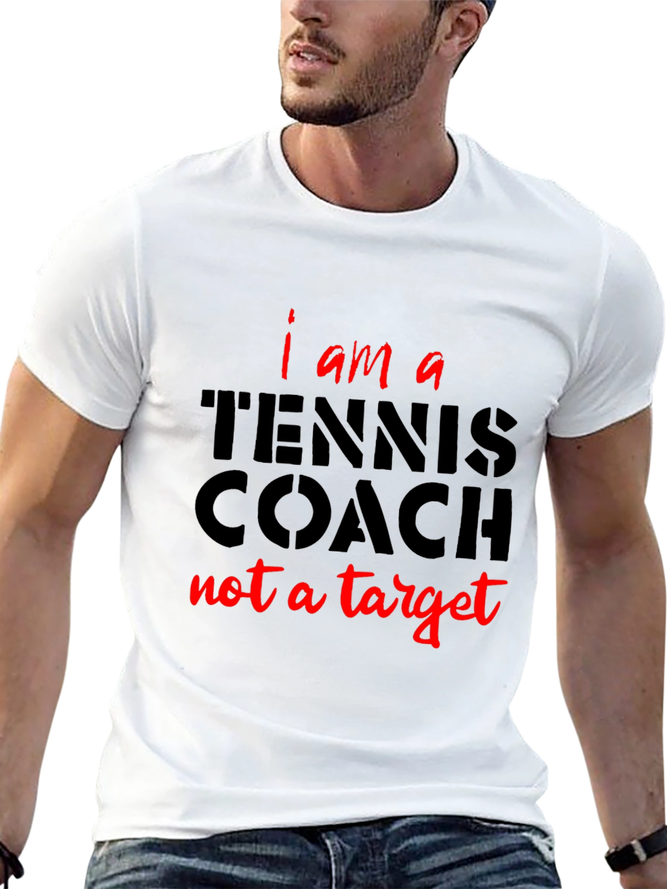 Black Tennis Coach Graphic Tee - I am a Tennis Coach, Not a Target view 13