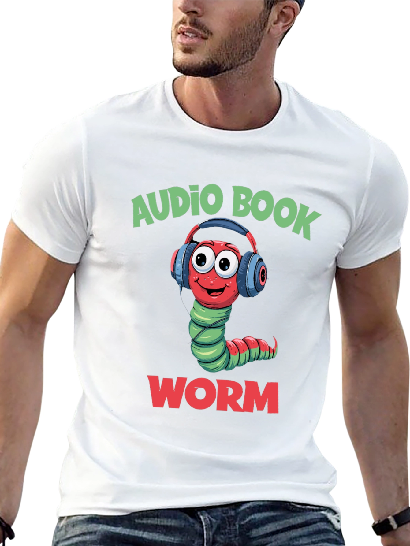 Black Audio Book Worm T-Shirt view 13