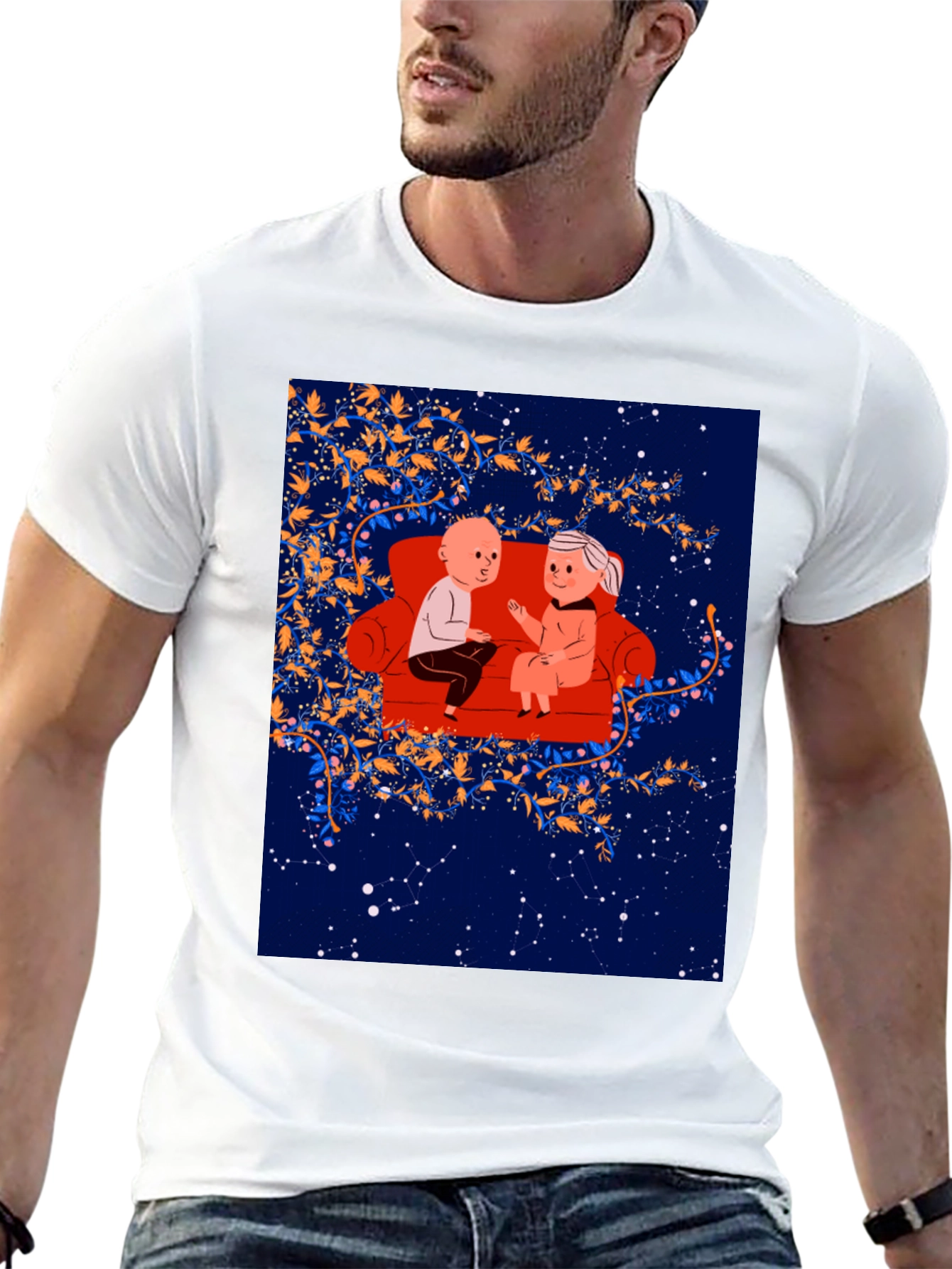Black Cartoon Couple T-Shirt view 13