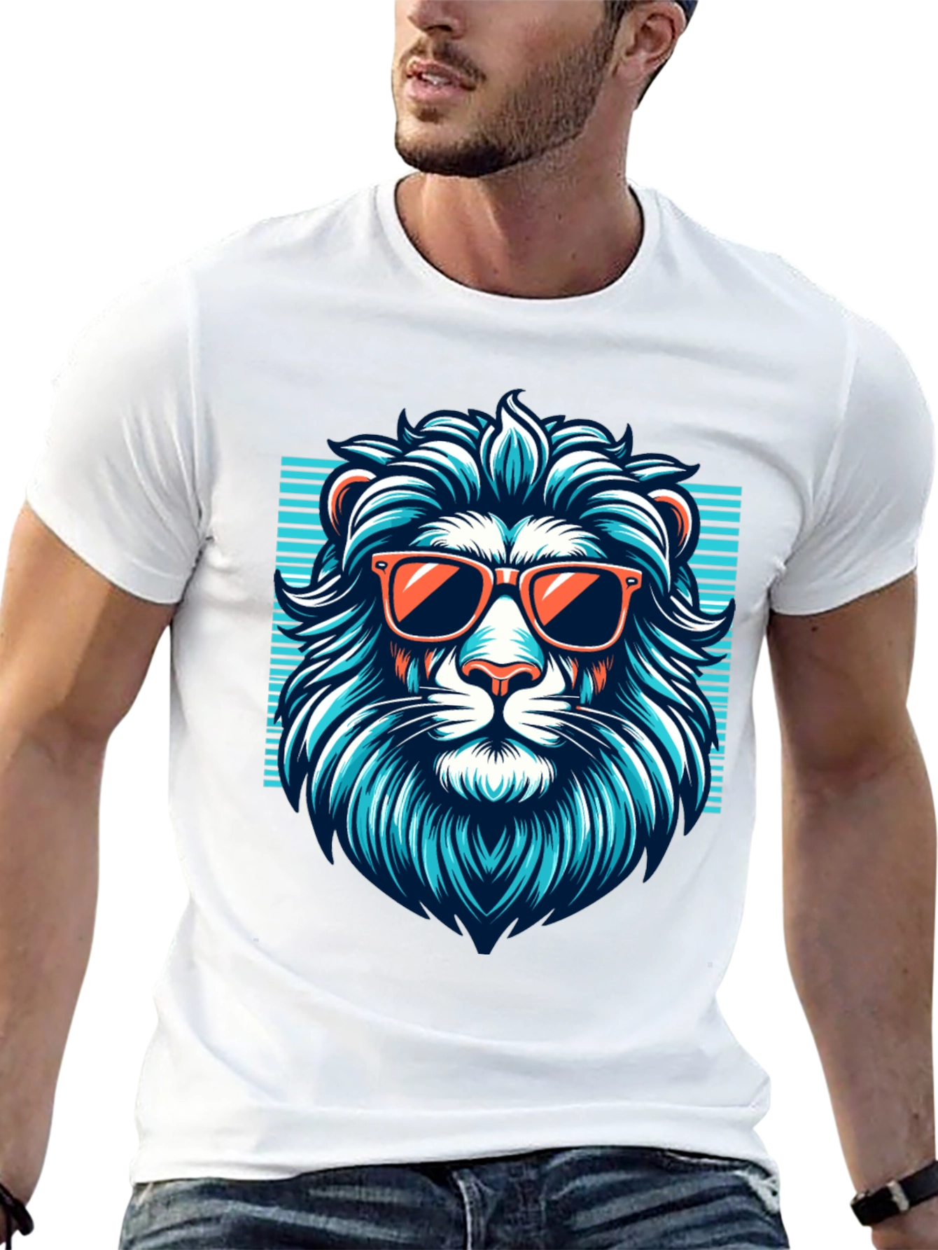 Black Cool Lion Graphic Tee - Black T-Shirt view 13