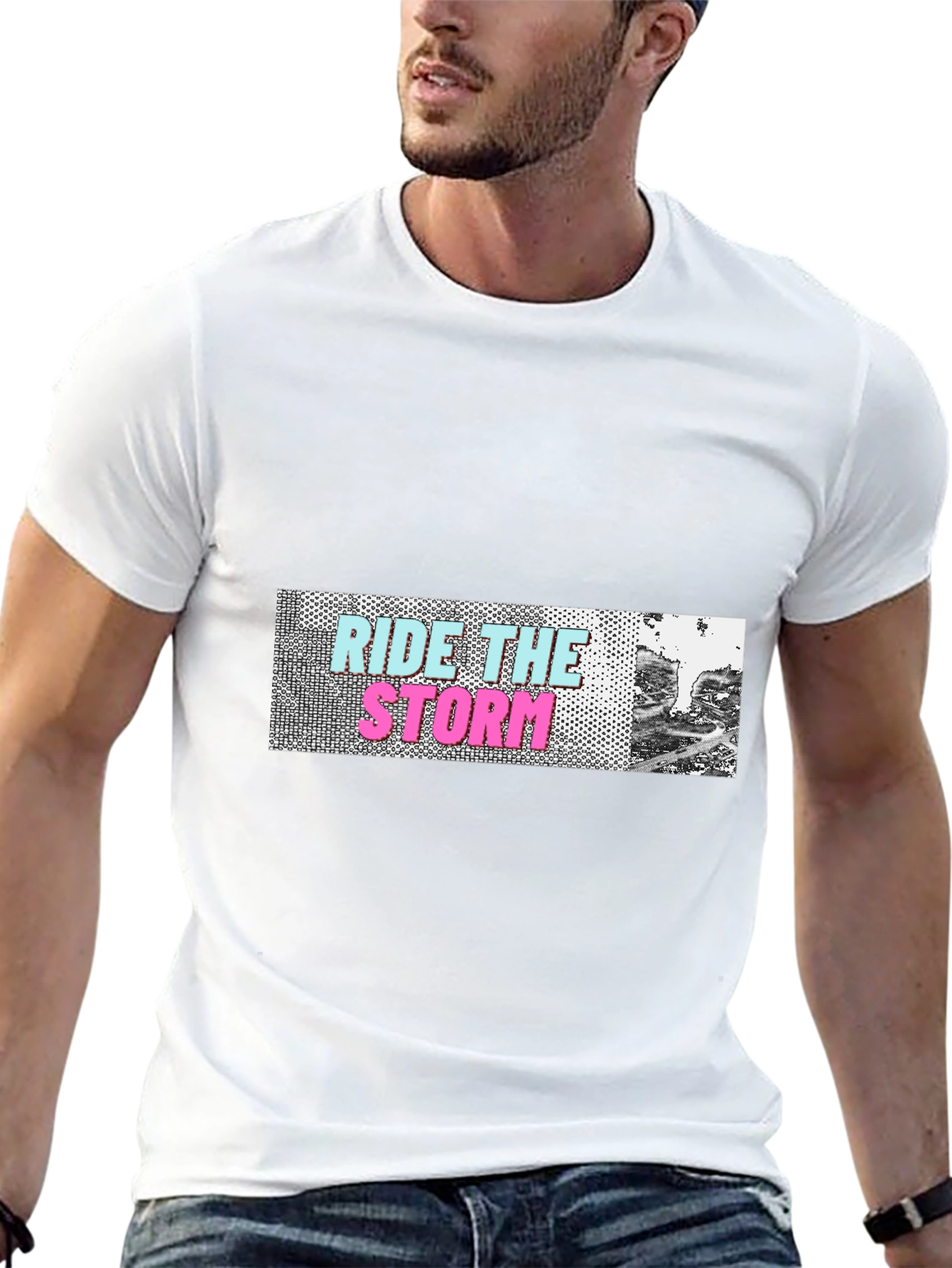 Black Ride the Storm Graphic T-Shirt view 13