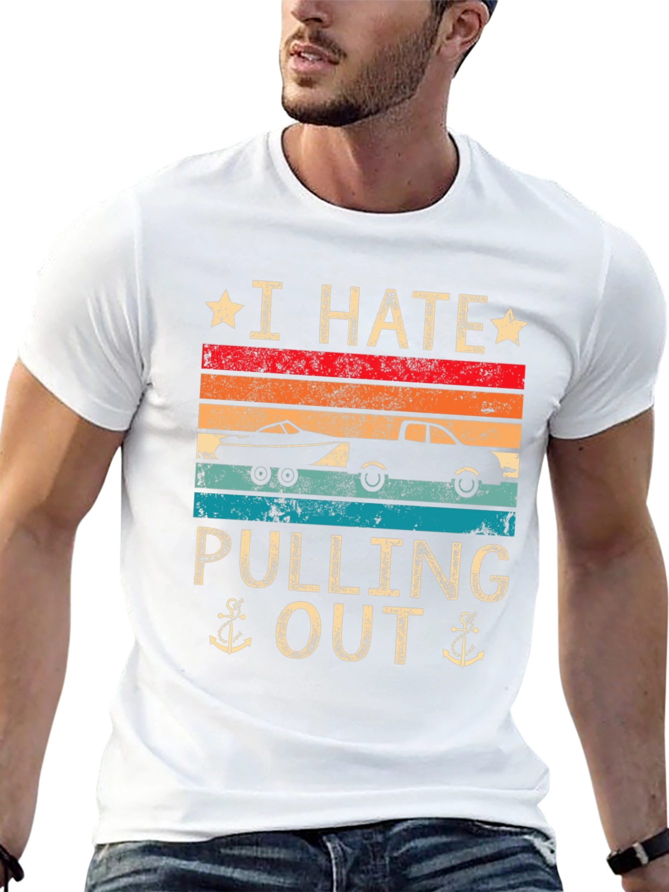 Black I Hate Pulling Out Boat T-Shirt view 13