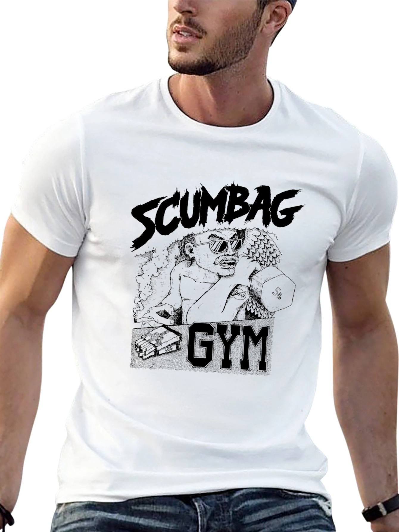 Black Scumbag Gym T-Shirt - Black Graphic Tee view 13