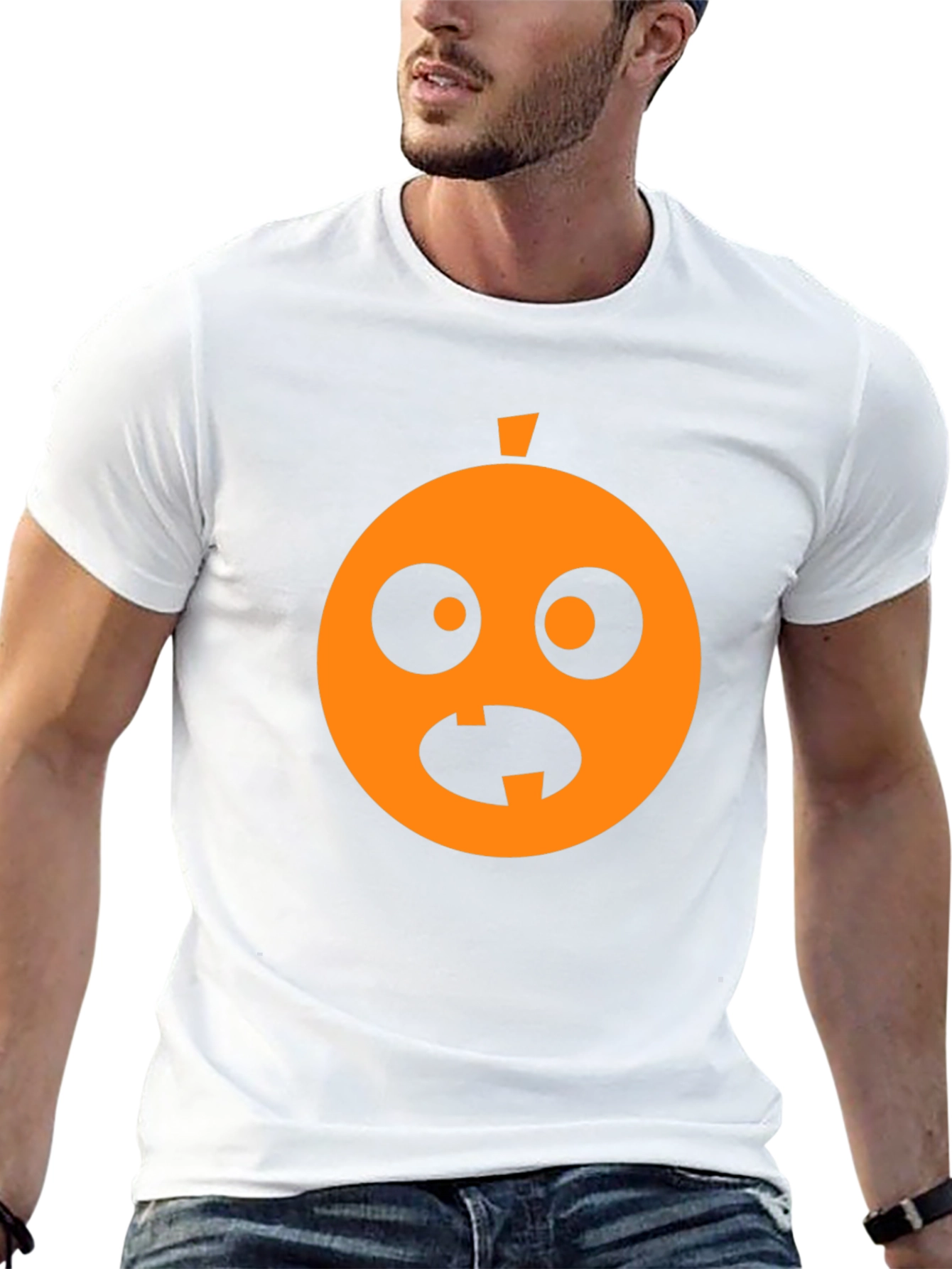 Black Funny Halloween Pumpkin Face Black T-Shirt view 13