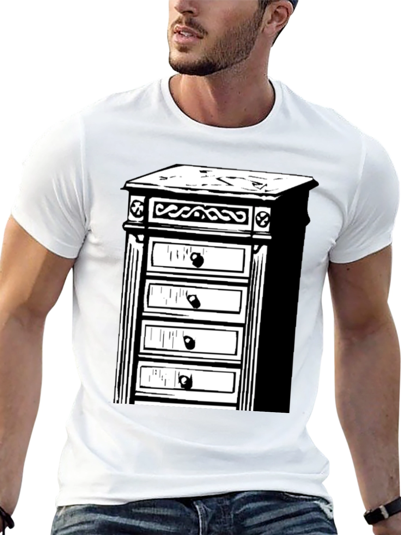 Black Retro Dresser T-Shirt - Stylish & Unique view 13