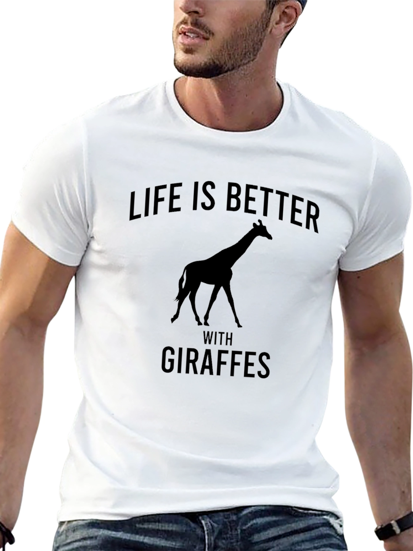 Black Life is Better with Giraffes Graphic Tee view 13