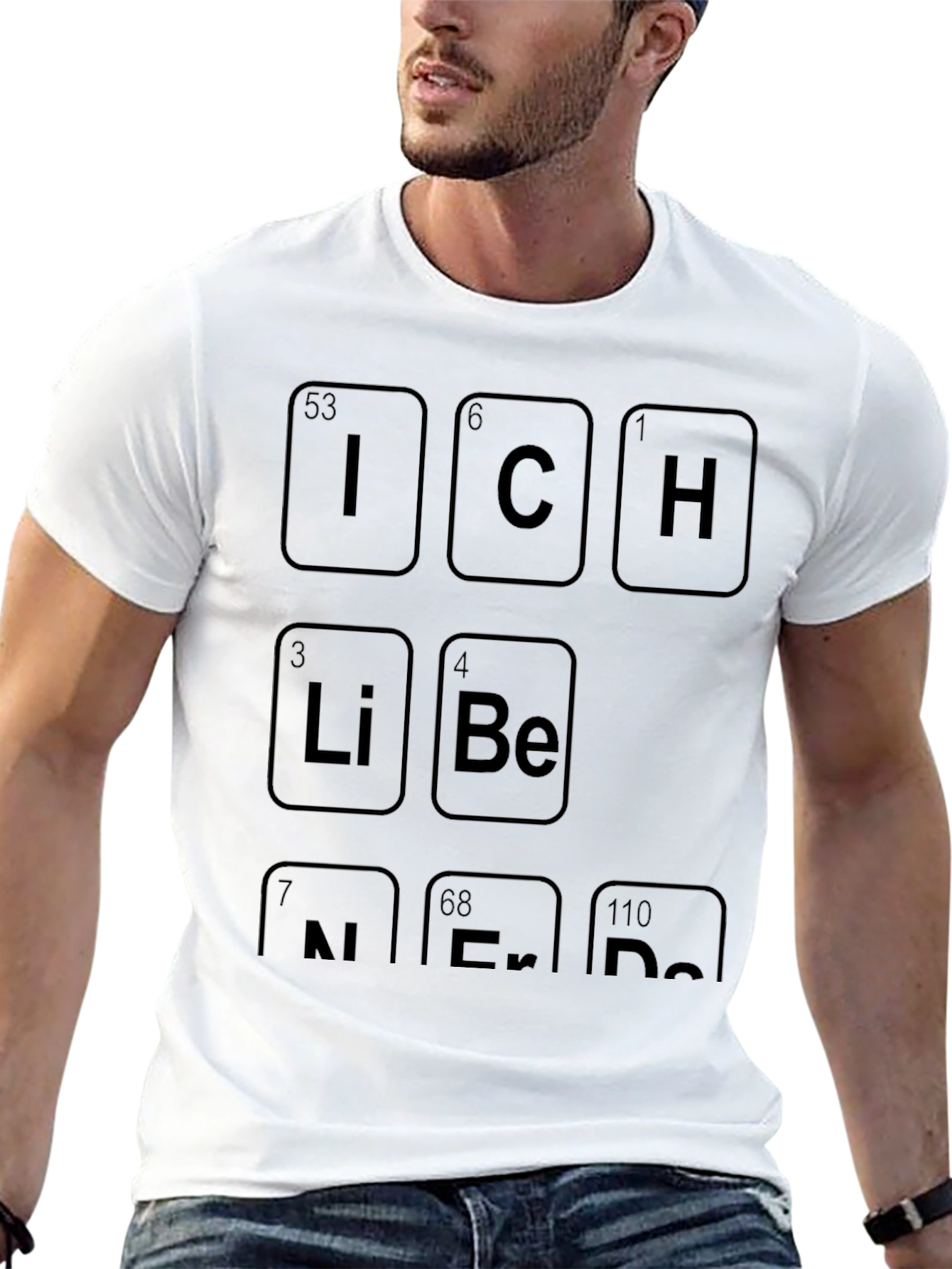 Black Ich Liebe Nerds Periodic Table T-Shirt view 13