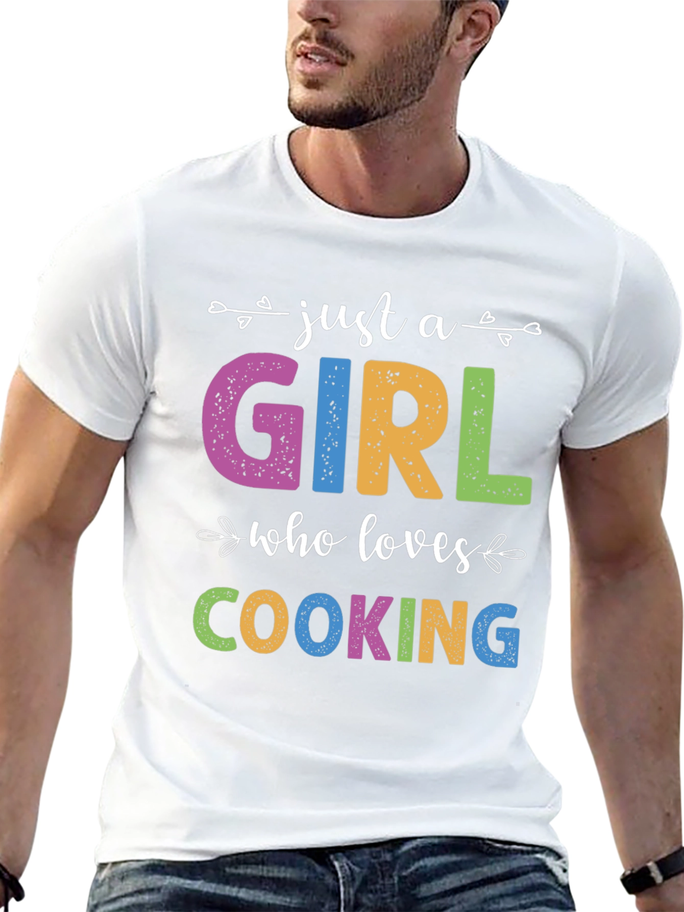 Black Just A Girl Who Loves Cooking T-Shirt view 13