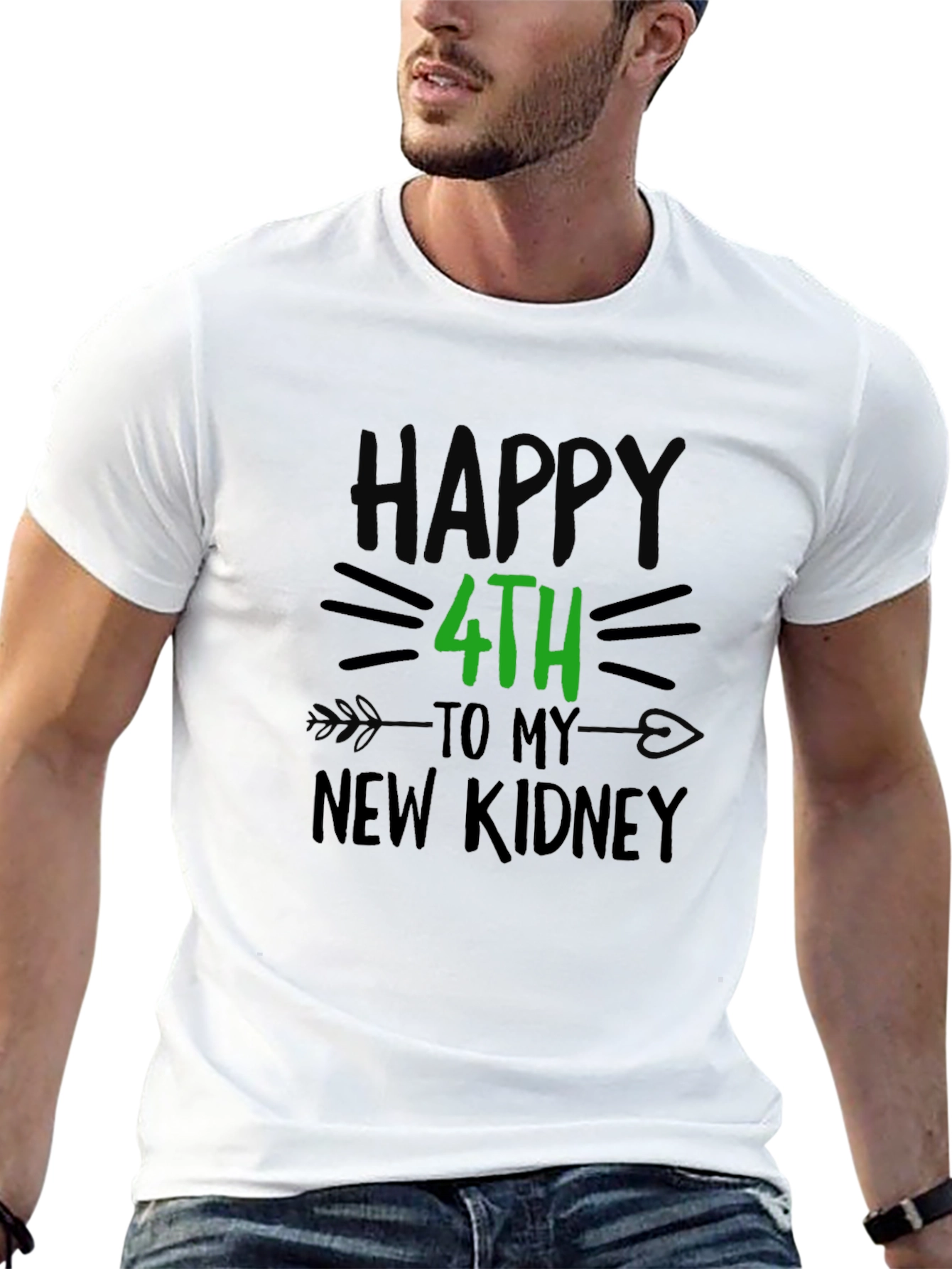 Black Happy 4th to My New Kidney Graphic Tee view 13