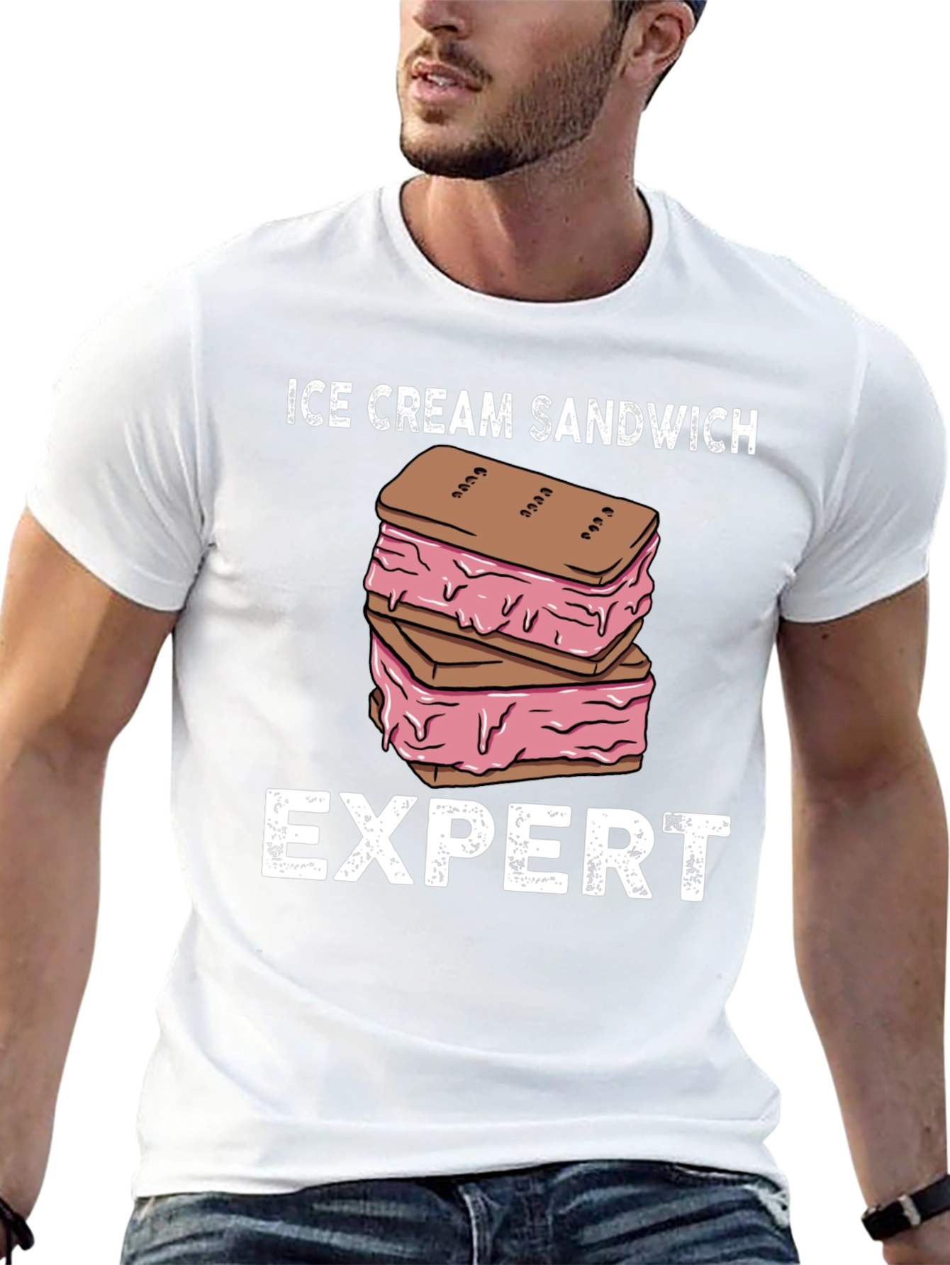 Black Ice Cream Sandwich Expert Graphic T-Shirt view 13