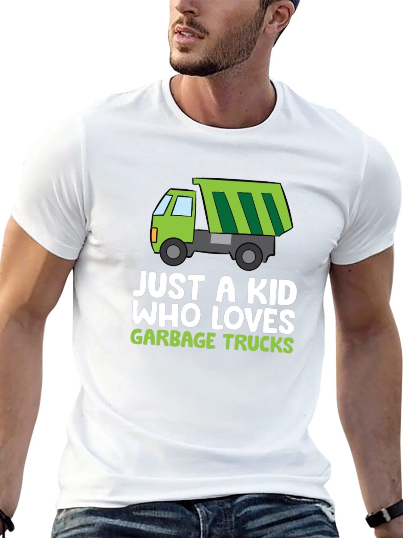 Black Just A Kid Who Loves Garbage Trucks T-Shirt view 13