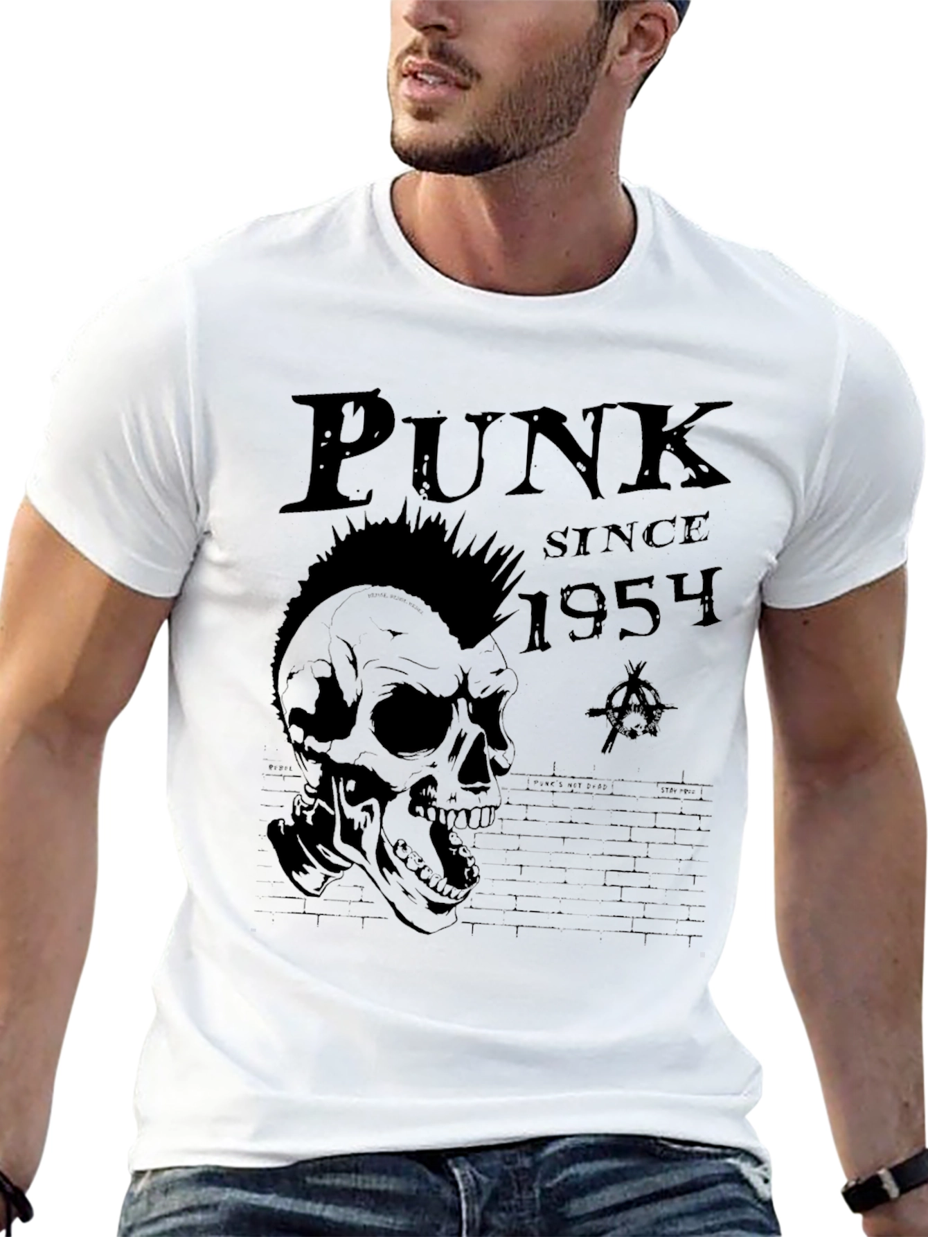 Black Punk Since 1954 Skull Graphic T-Shirt view 13
