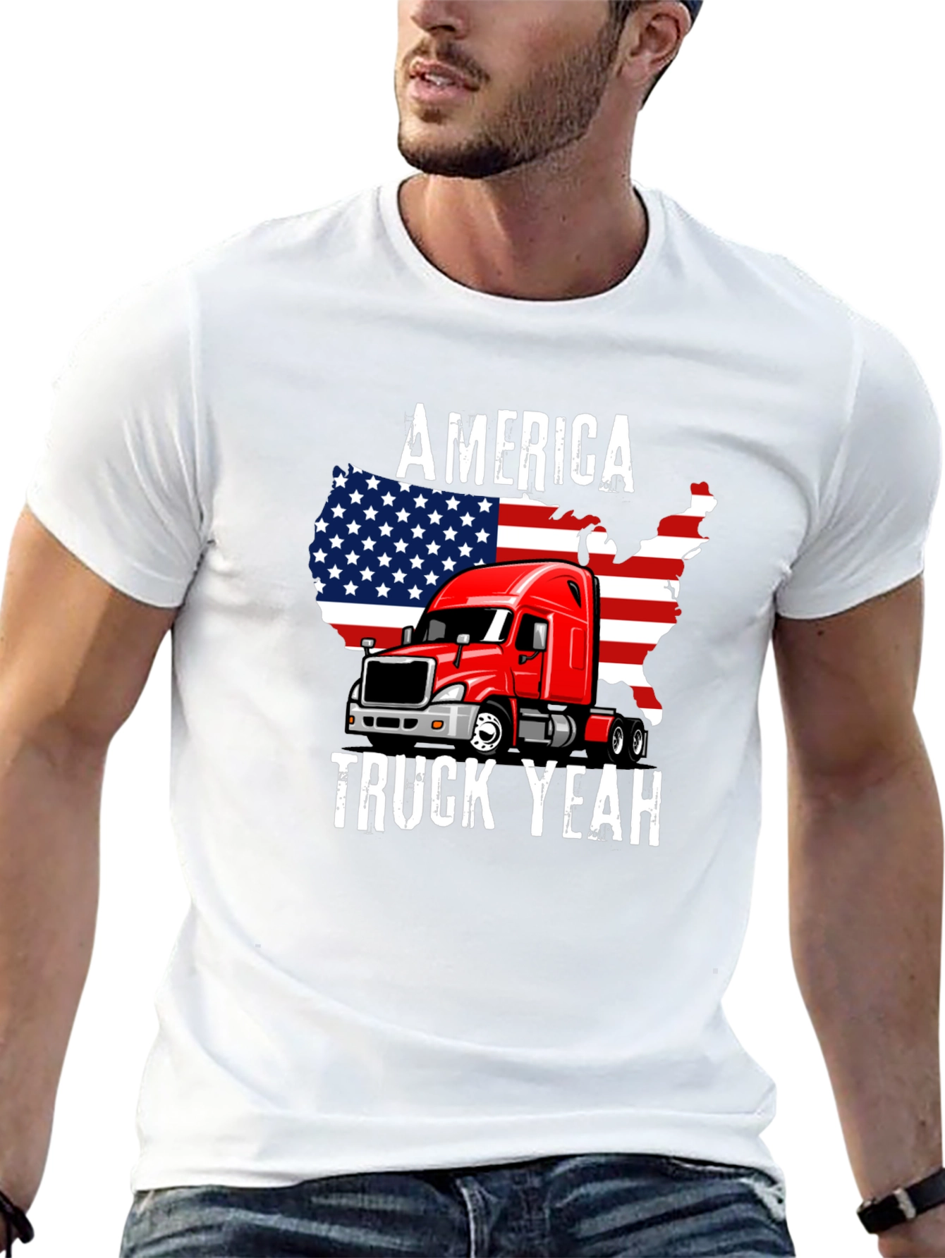 Black America Truck Yeah Graphic Tee view 13