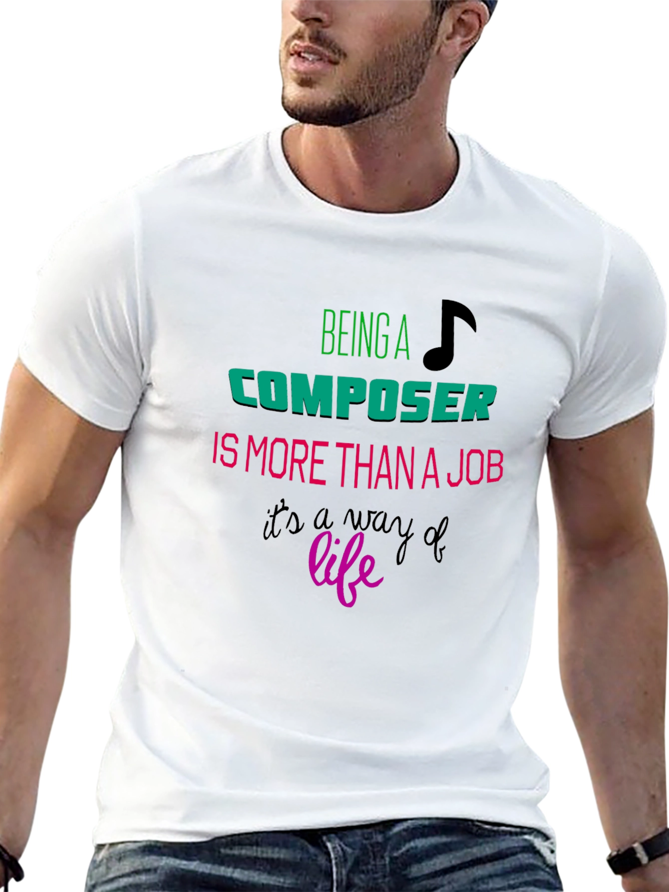 Black Composer Lifestyle Tee - Musician Gift Shirt view 13