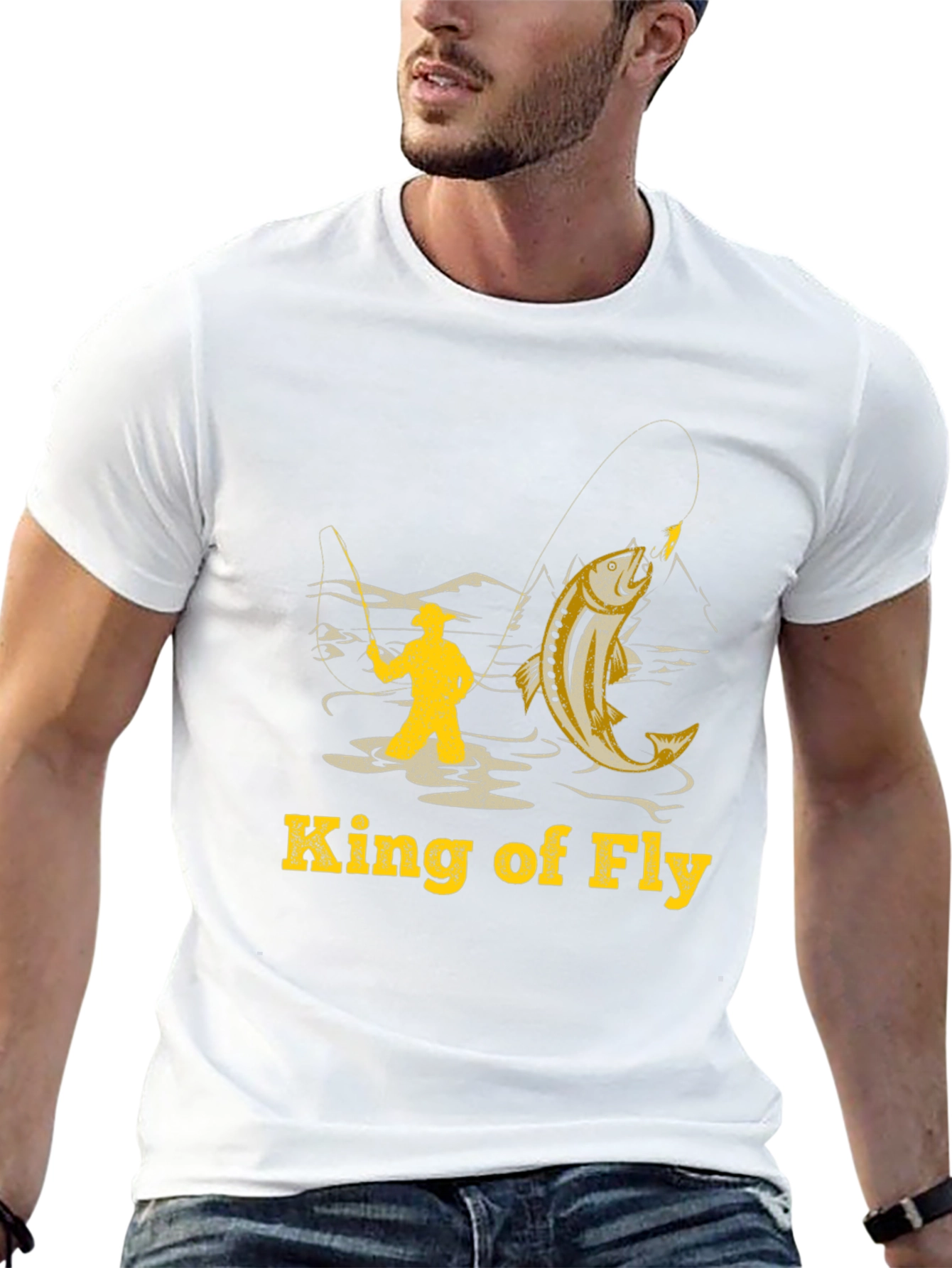 Black King of Fly Fishing T-Shirt - Fisherman Angler Tee view 13