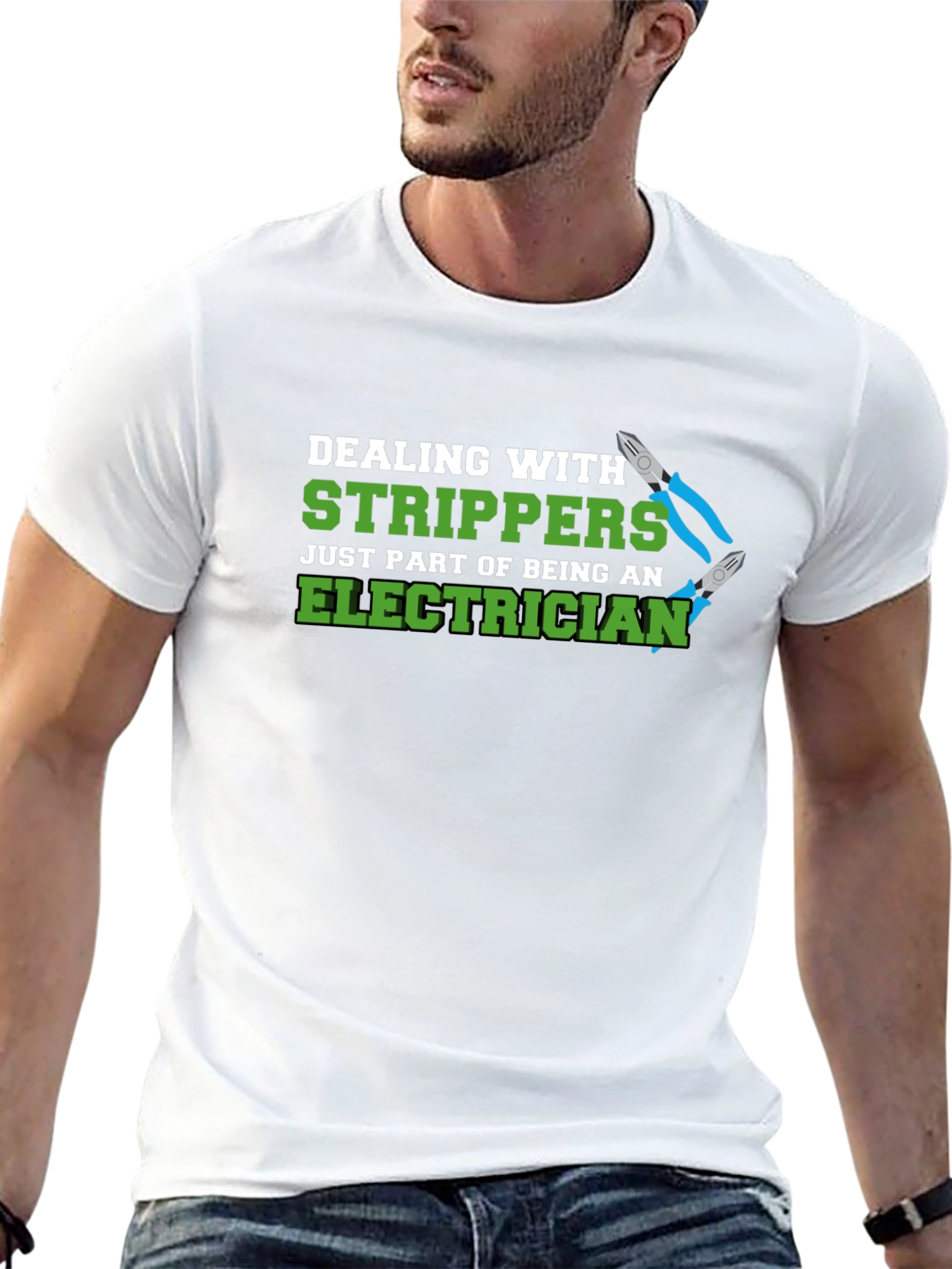 Black Electrician Stripper Humor Graphic T-Shirt view 13