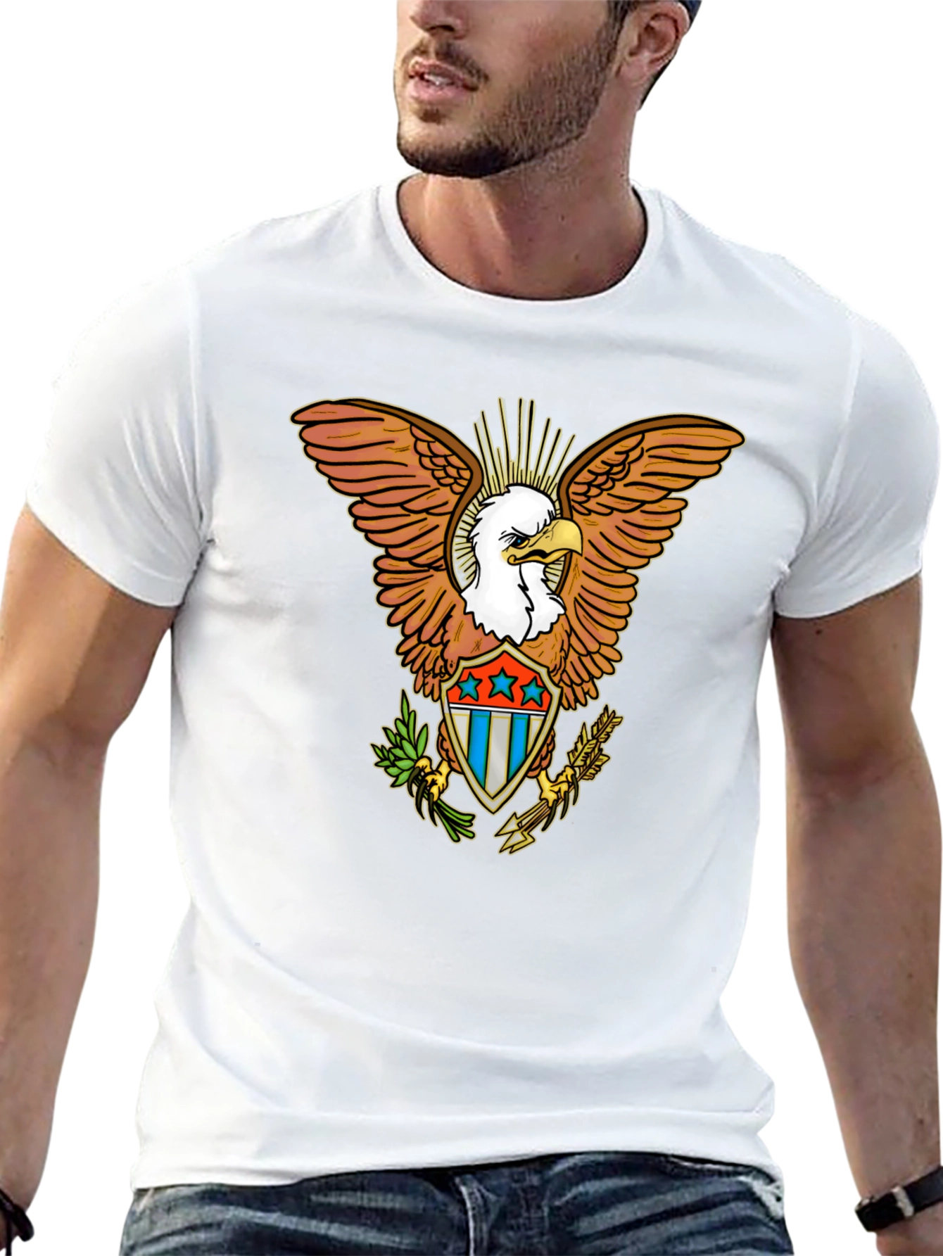 Black American Eagle Graphic Tee - Patriotic Style view 13