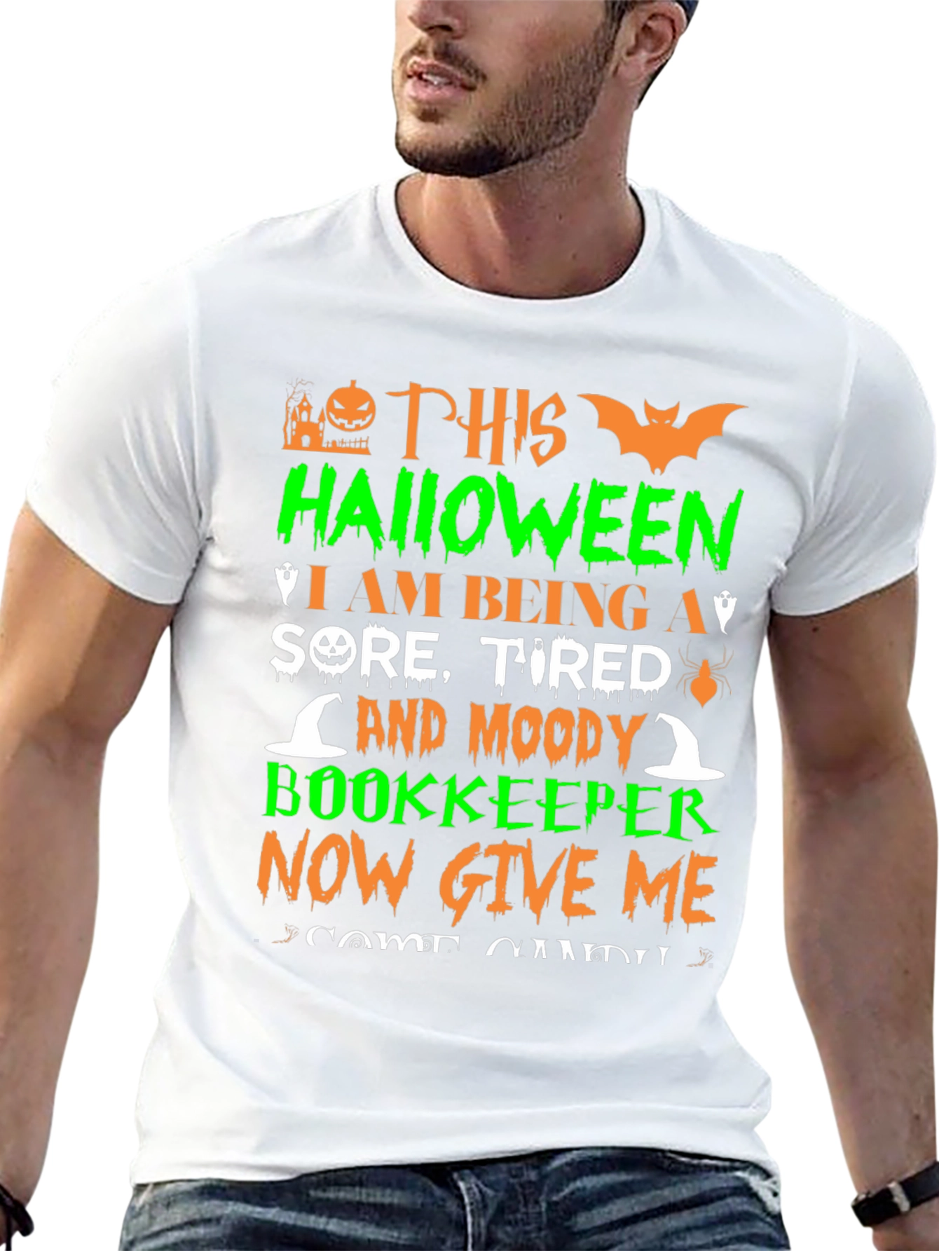 Black Halloween Bookkeeper T-Shirt view 13