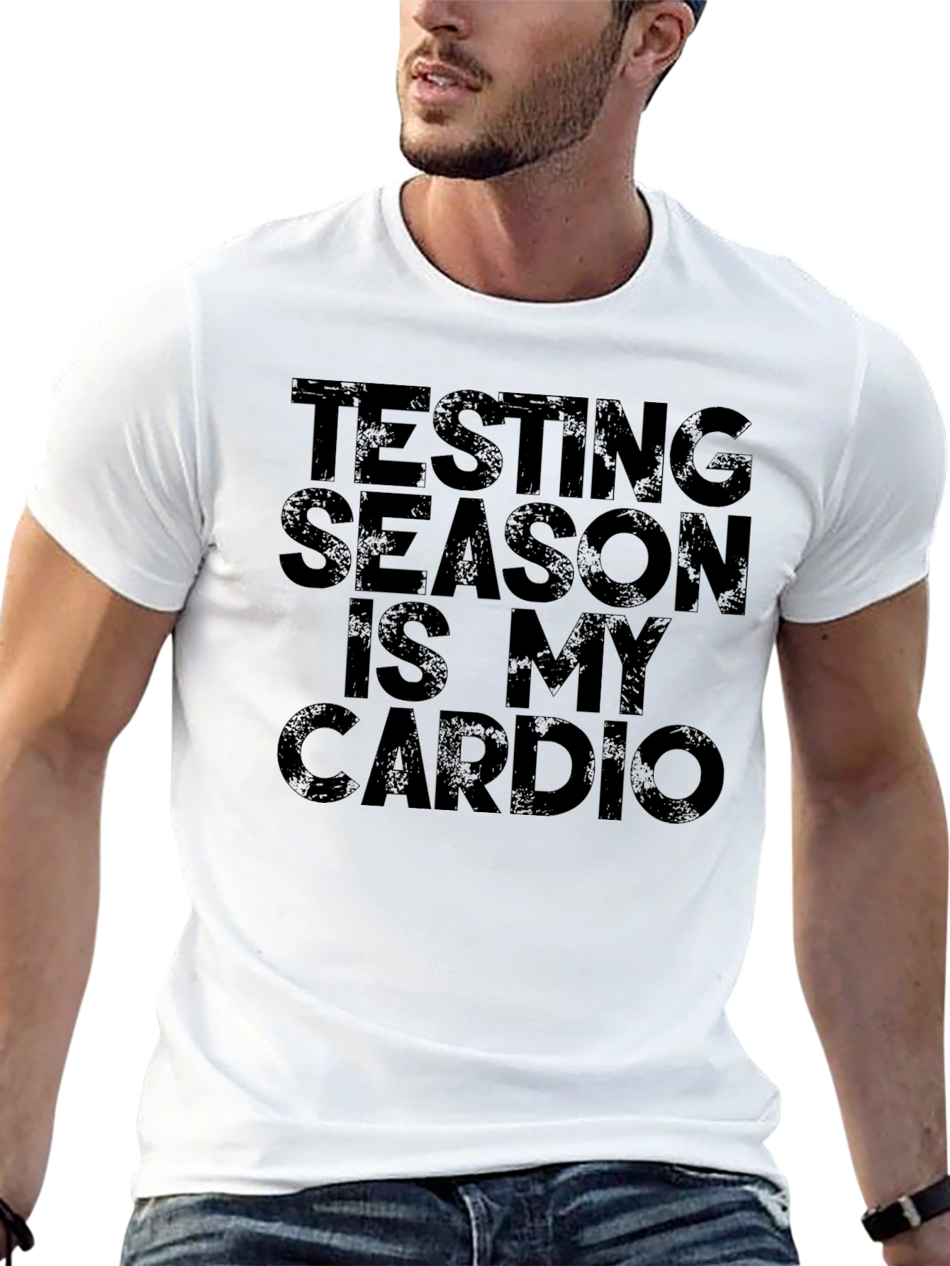Black Testing Season Is My Cardio Black Graphic Tee view 13