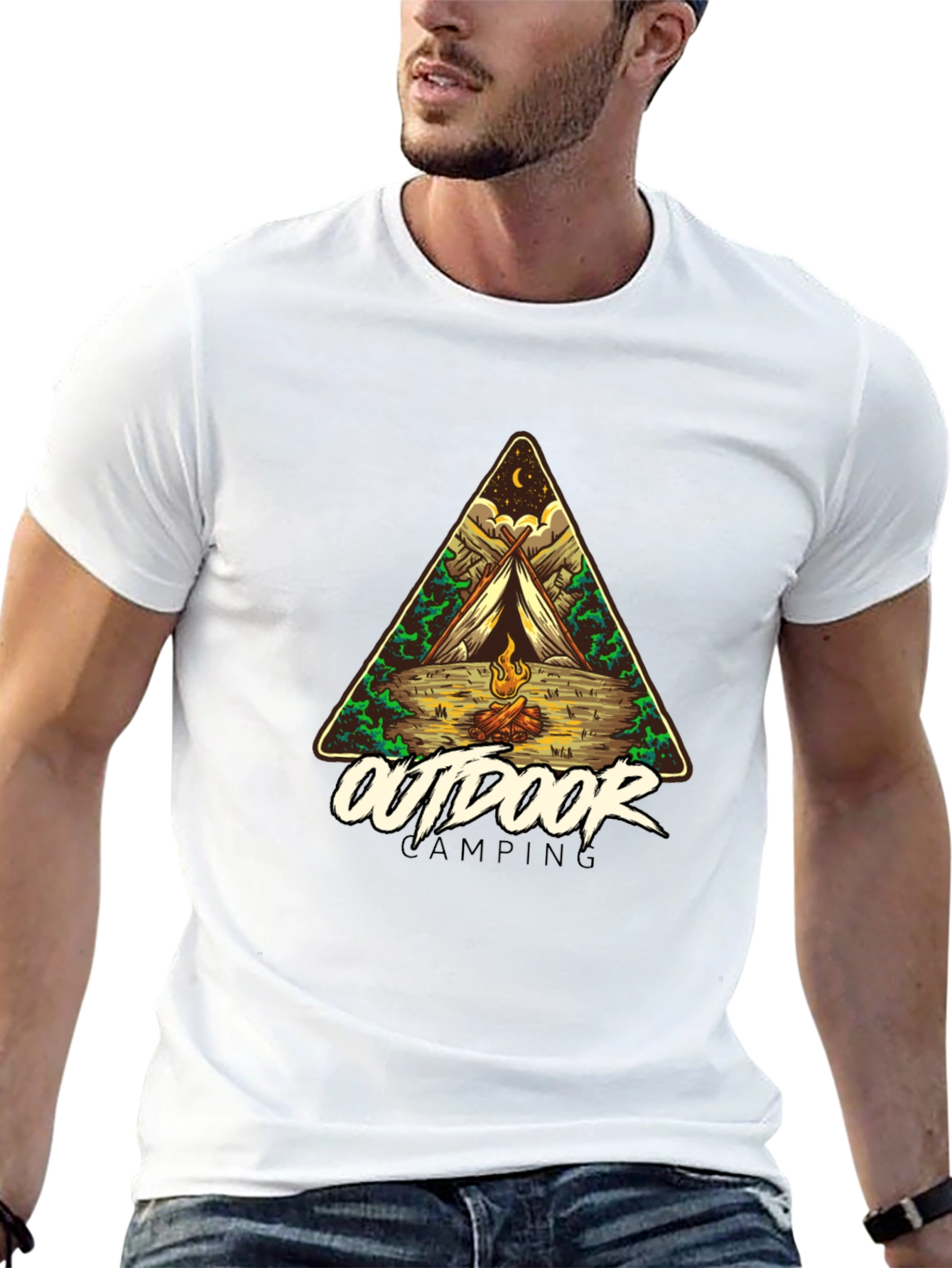 Black Outdoor Camping Graphic Tee - Adventure Awaits! view 13