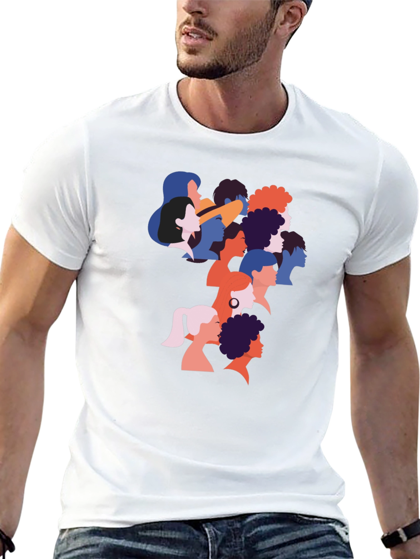 Black Diverse Faces Graphic T-Shirt - Black view 13